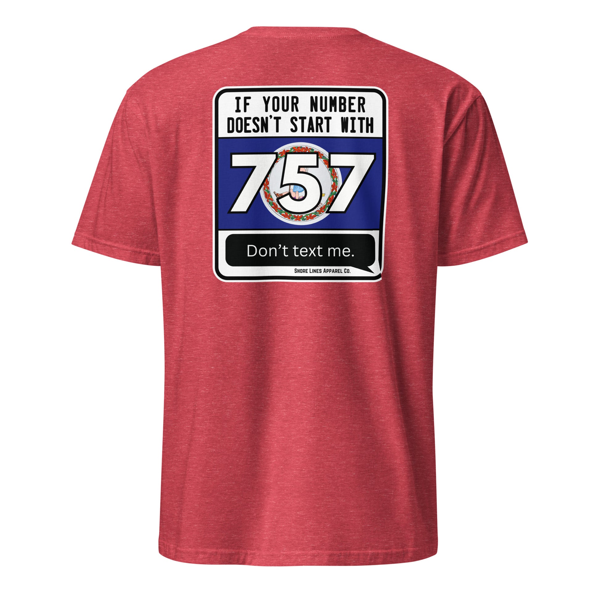 757 Area Code | SS-heatherred-Shore Lines Apparel Co.