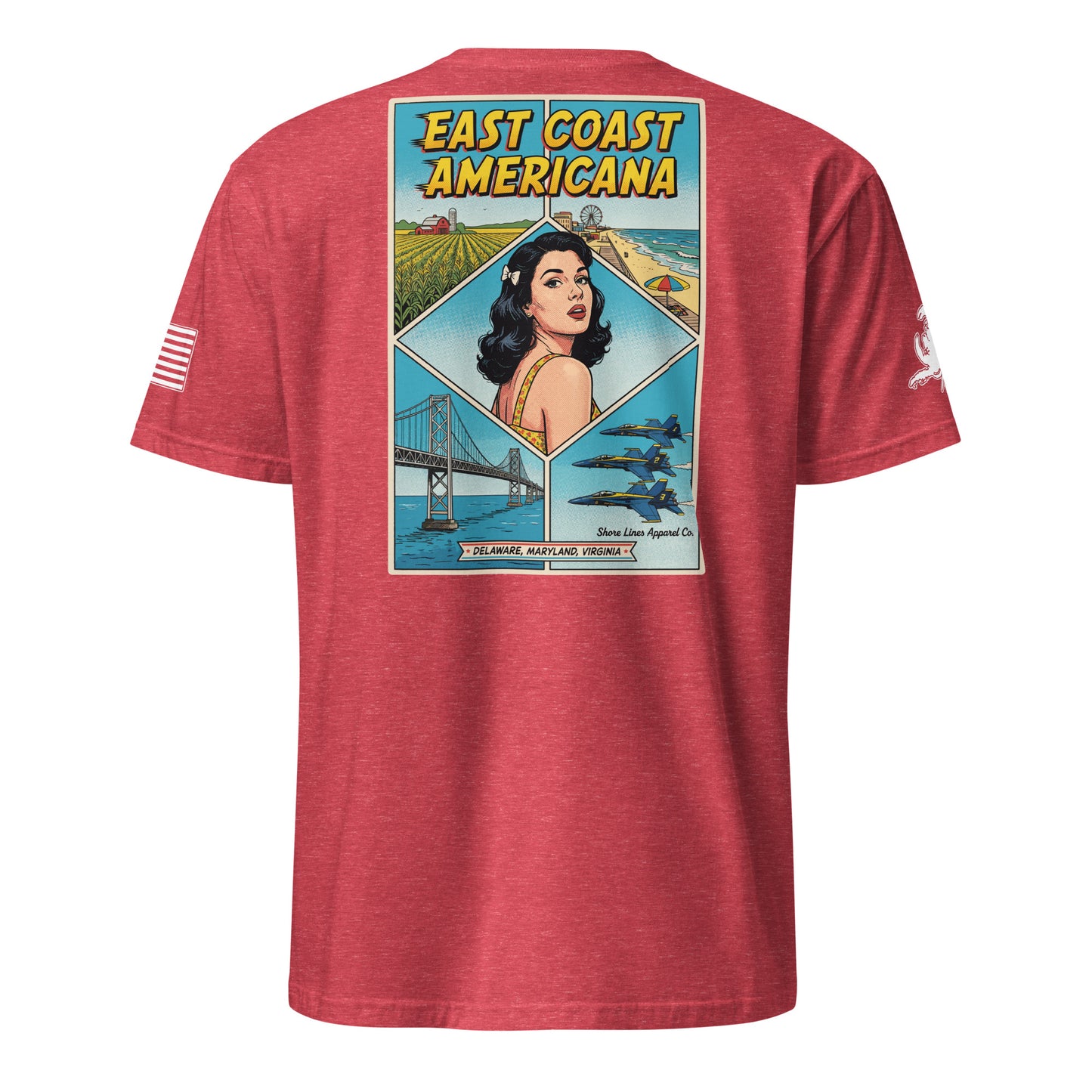 East Coast Americana | Short Sleeve P-red-Shore Lines Apparel Co.™