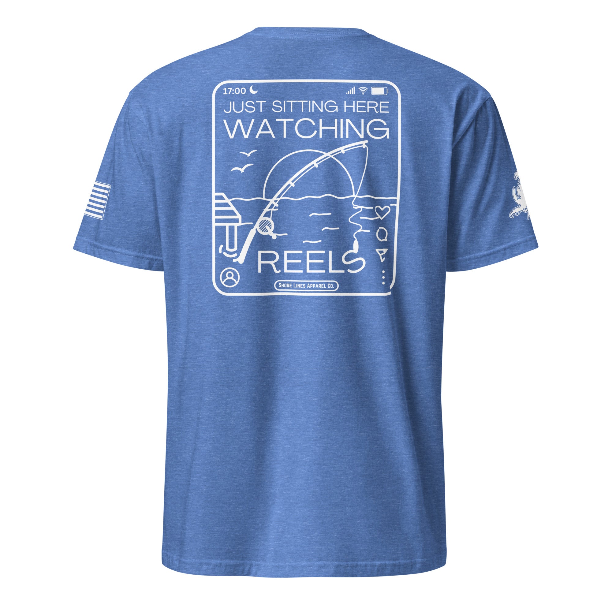 Watching Reels | Short Sleeve P-heatherroyal-Shore Lines Apparel Co.