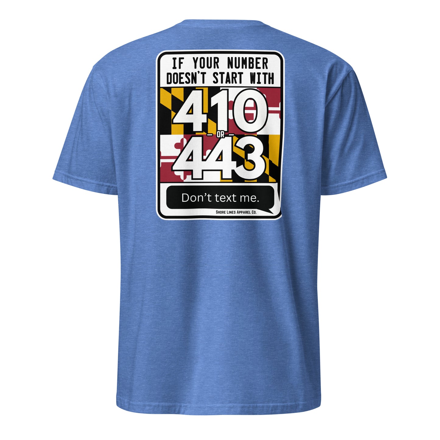410/443 Area Code | SS-heatherroyal-Shore Lines Apparel Co.
