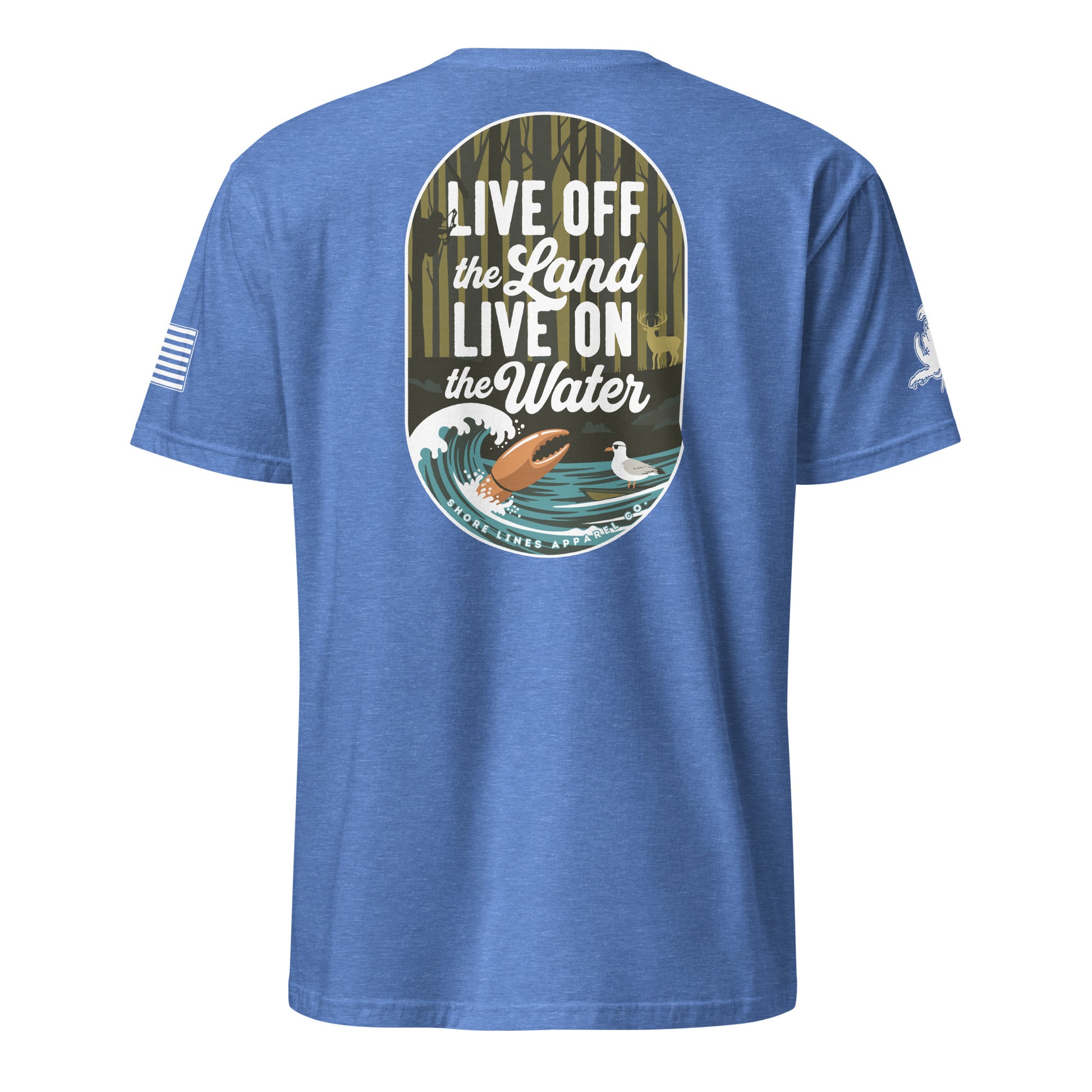 Live Off the Land | Short Sleeve P-heatherroyal-Shore Lines Apparel Co.™