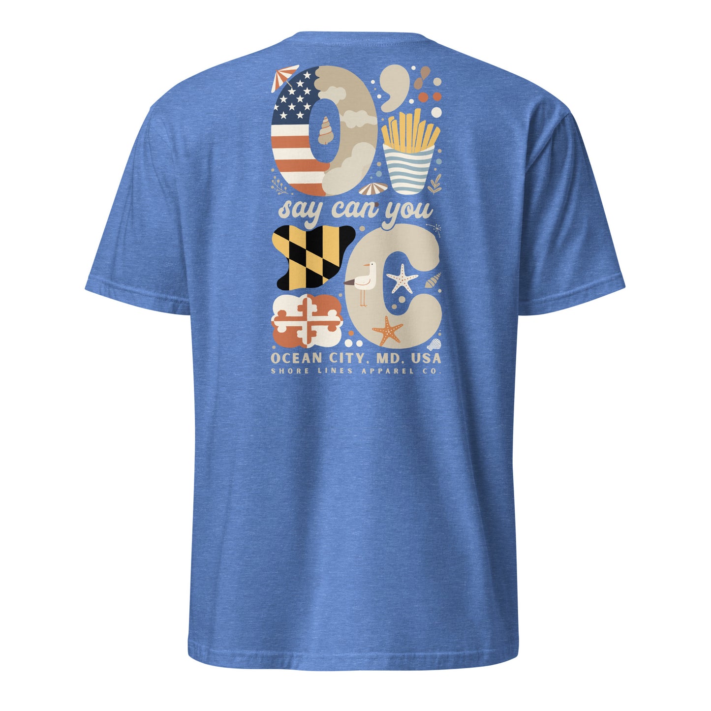 O Say Can You C | Short Sleeve-heatherroyal-Shore Lines Apparel Co.™
