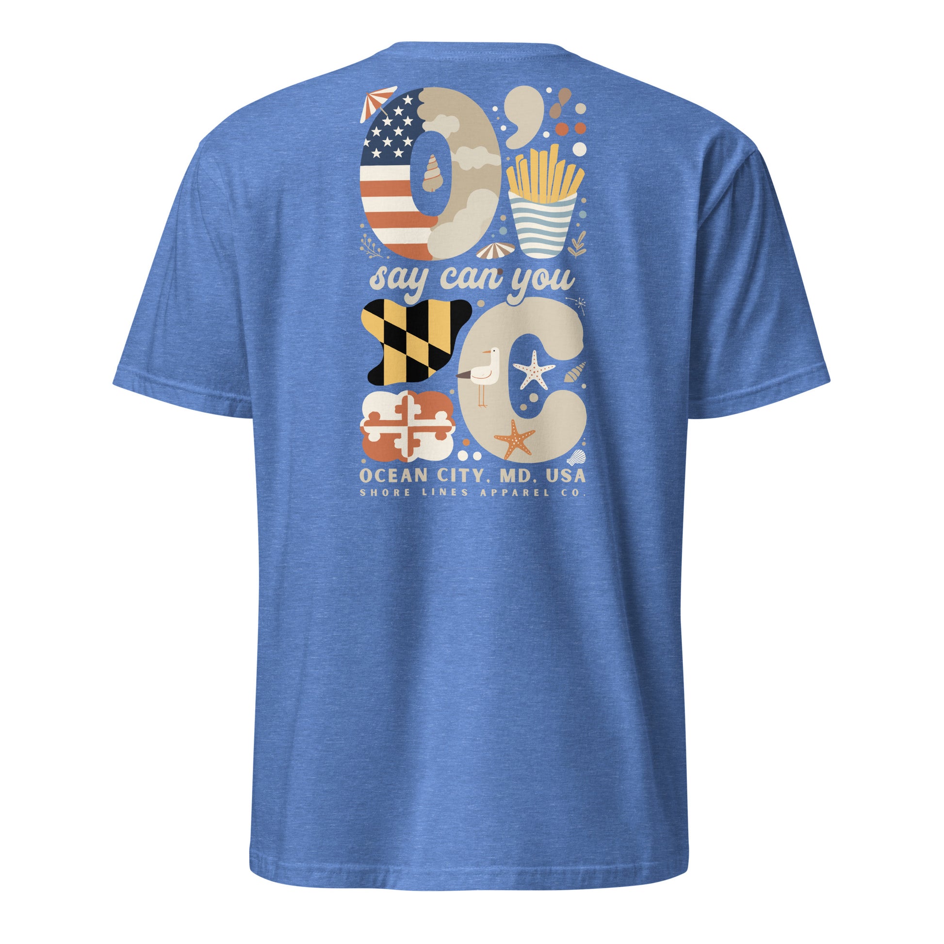 O Say Can You C | Short Sleeve-heatherroyal-Shore Lines Apparel Co.™