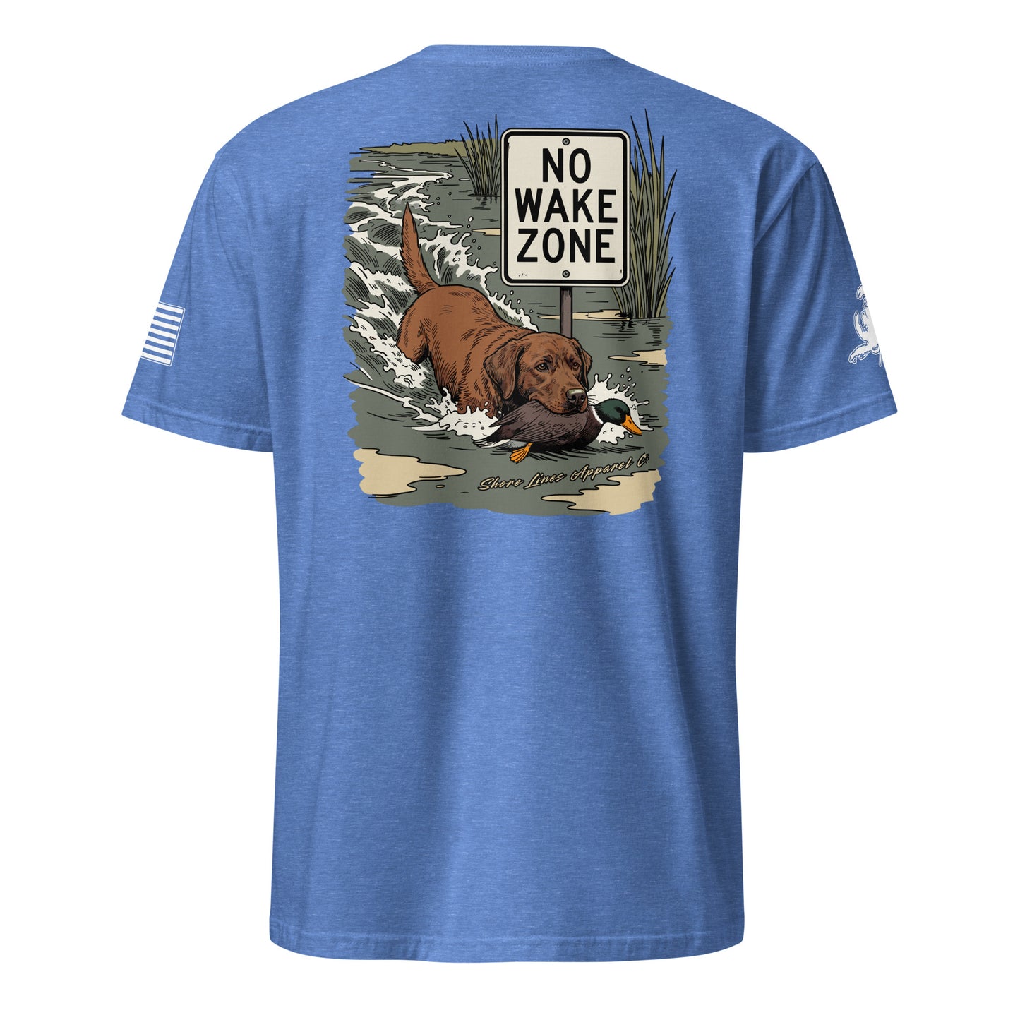 No Wake Zone | Short Sleeve P-heatherroyal-Shore Lines Apparel Co.™