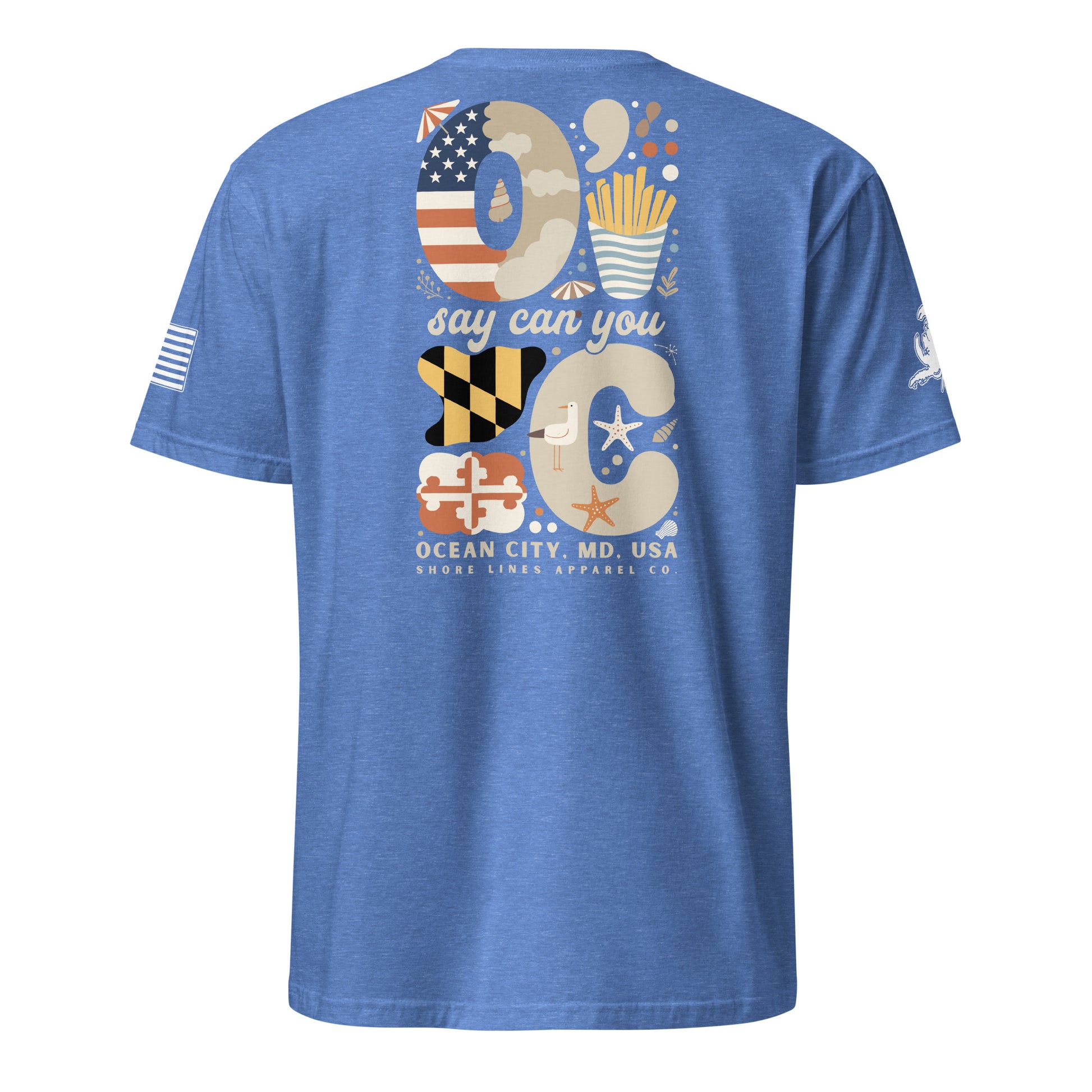 O Say Can You C | Short Sleeve P-heatherroyal-Shore Lines Apparel Co.™