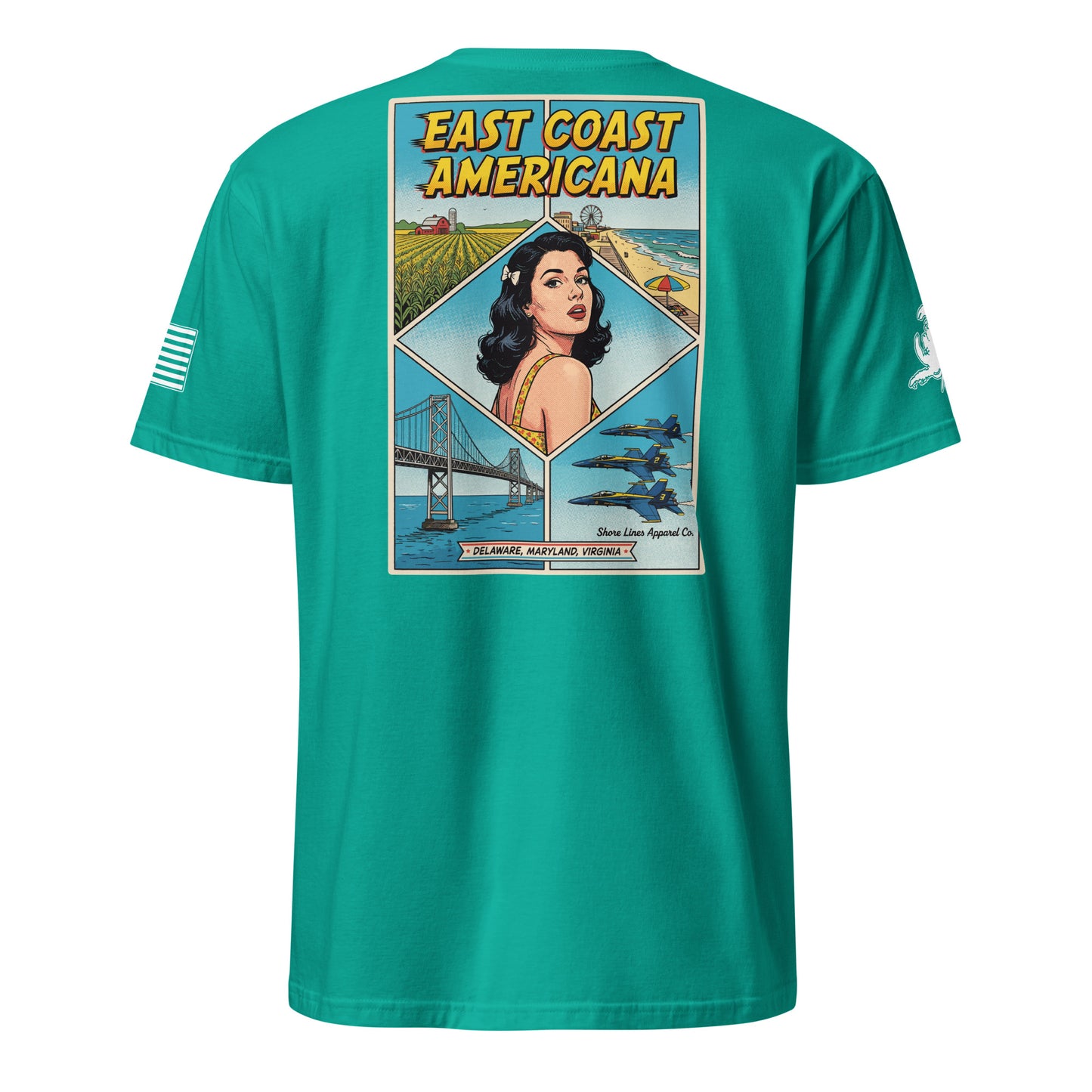 East Coast Americana | Short Sleeve P-jade-Shore Lines Apparel Co.™