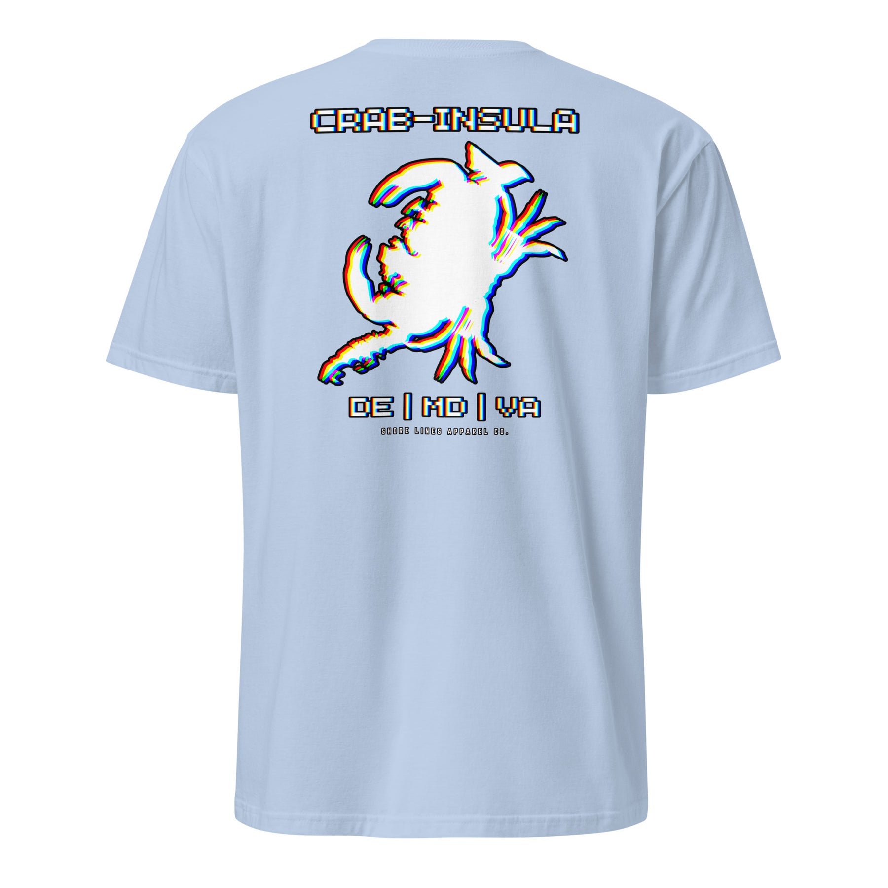 Crabinsula (Retro) | Short Sleeve-lightblue-Shore Lines Apparel Co.