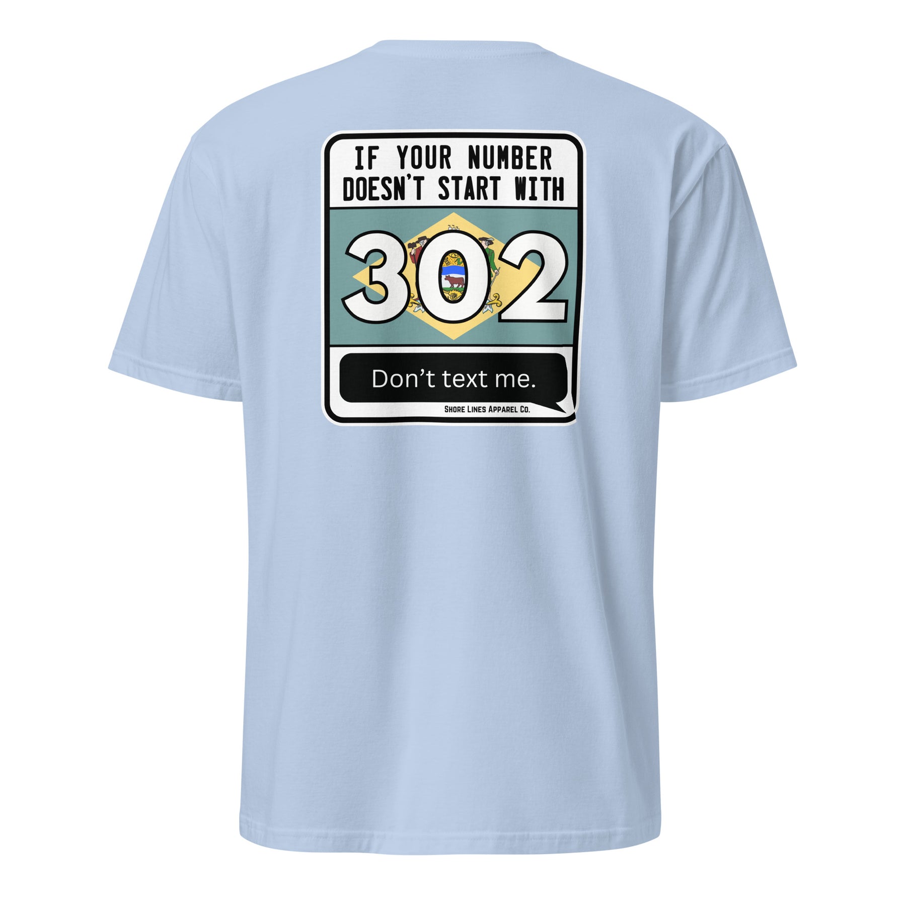 302 Area Code | Short Sleeve-lightblue-Shore Lines Apparel Co.