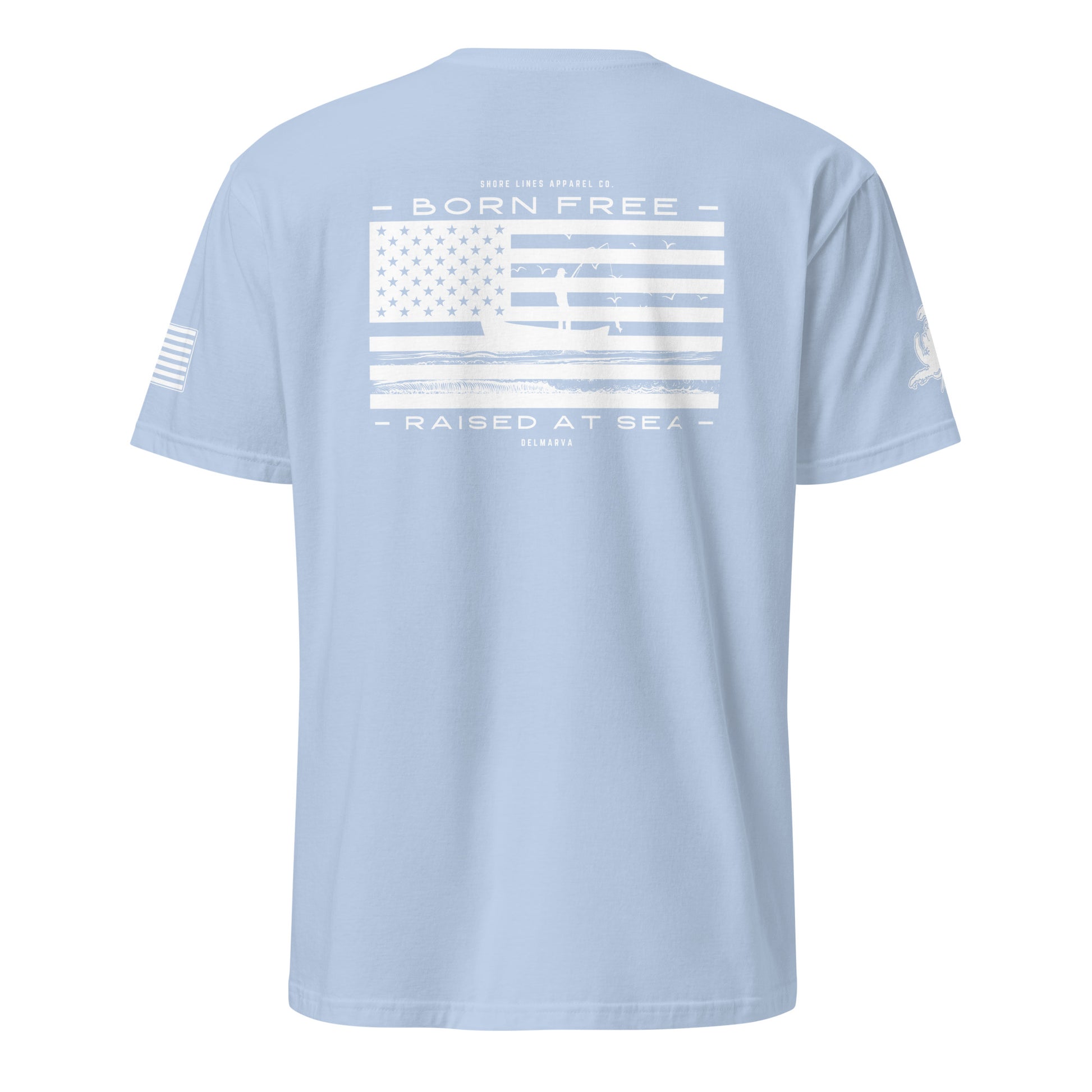 Born Free Raised at Sea | SS P-lightblue-Shore Lines Apparel Co.
