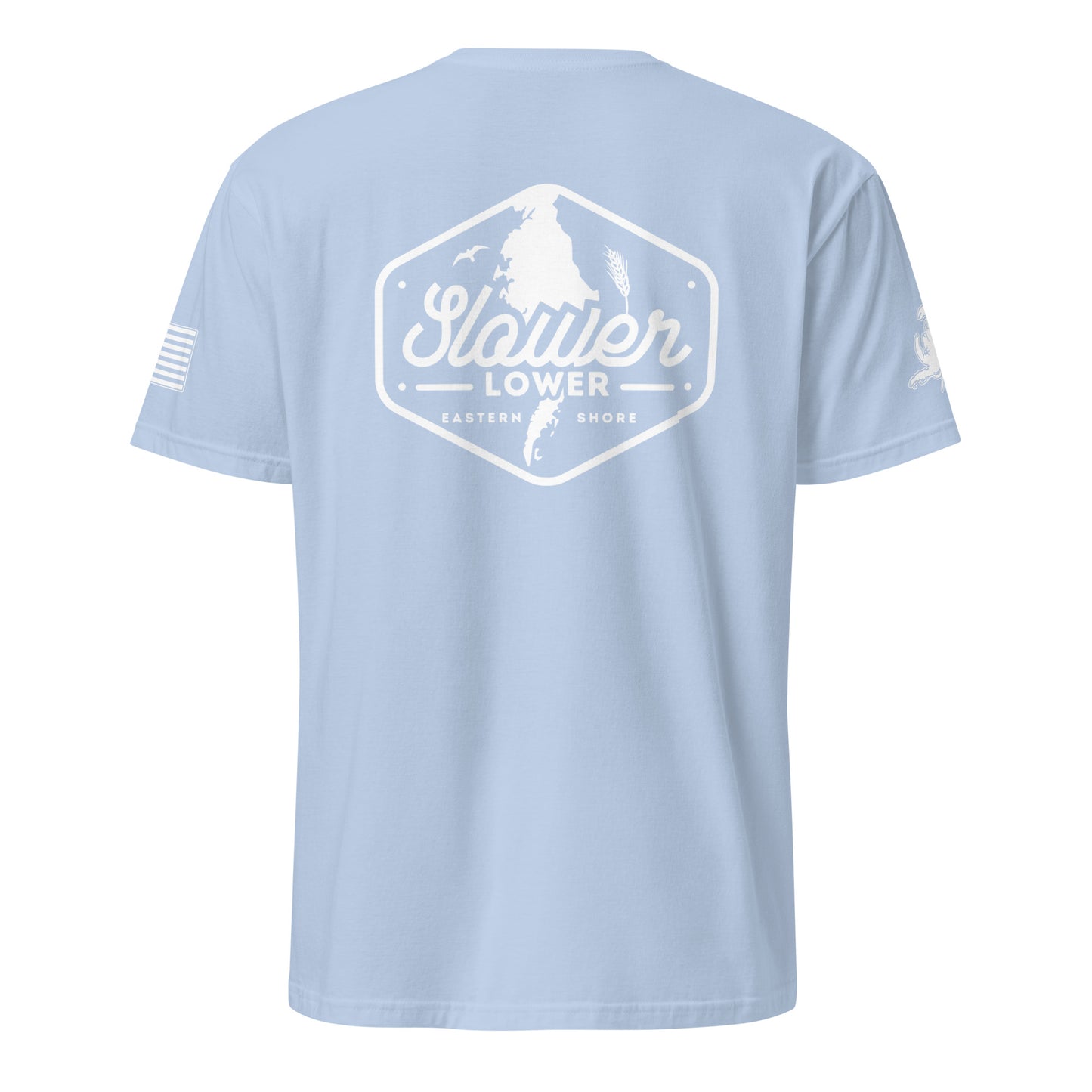 Slower Lower | Short Sleeve P-lightblue-Shore Lines Apparel Co.™