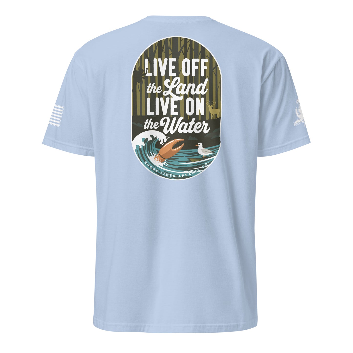 Live Off the Land | Short Sleeve P-lightblue-Shore Lines Apparel Co.™