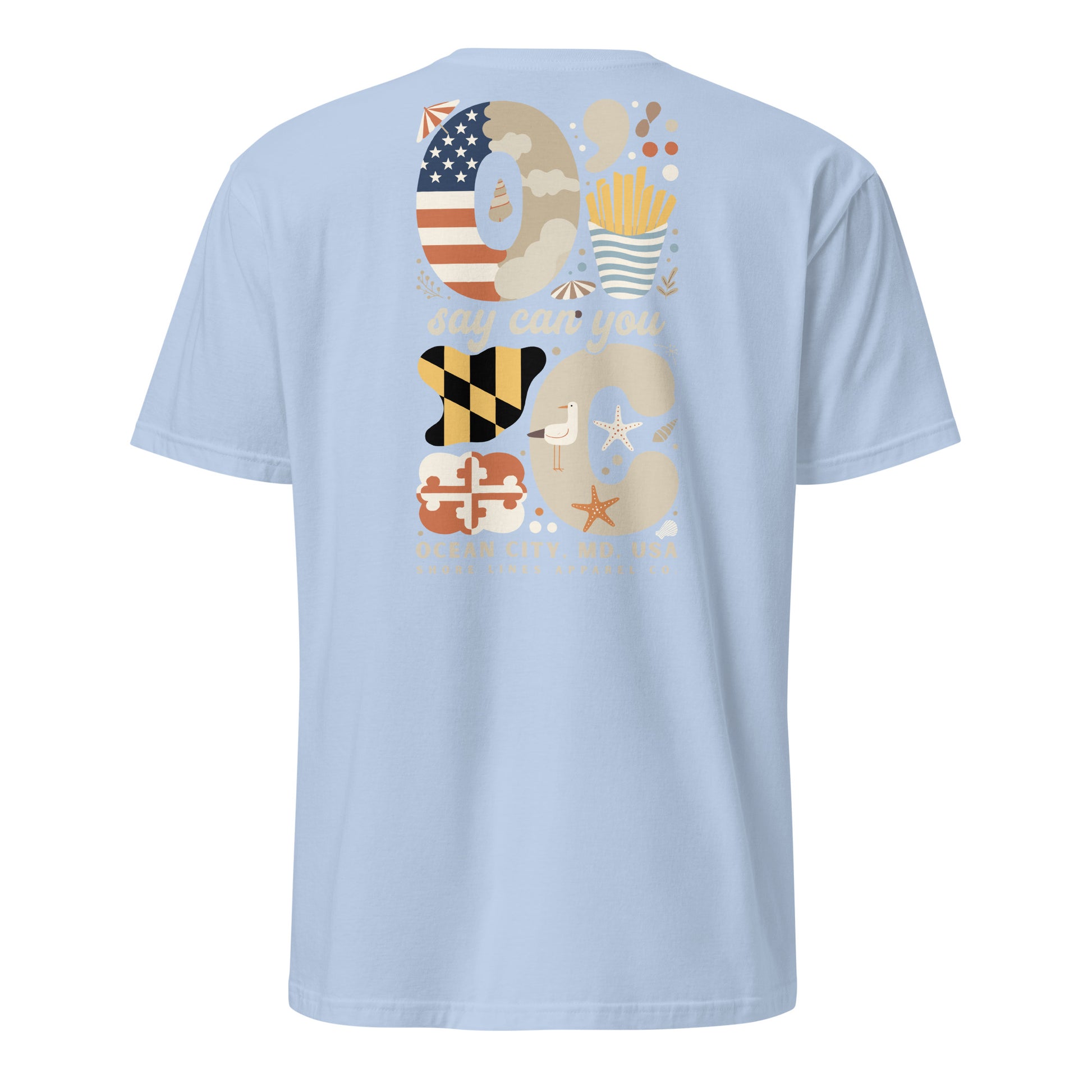 O Say Can You C | Short Sleeve-lightblue-Shore Lines Apparel Co.™