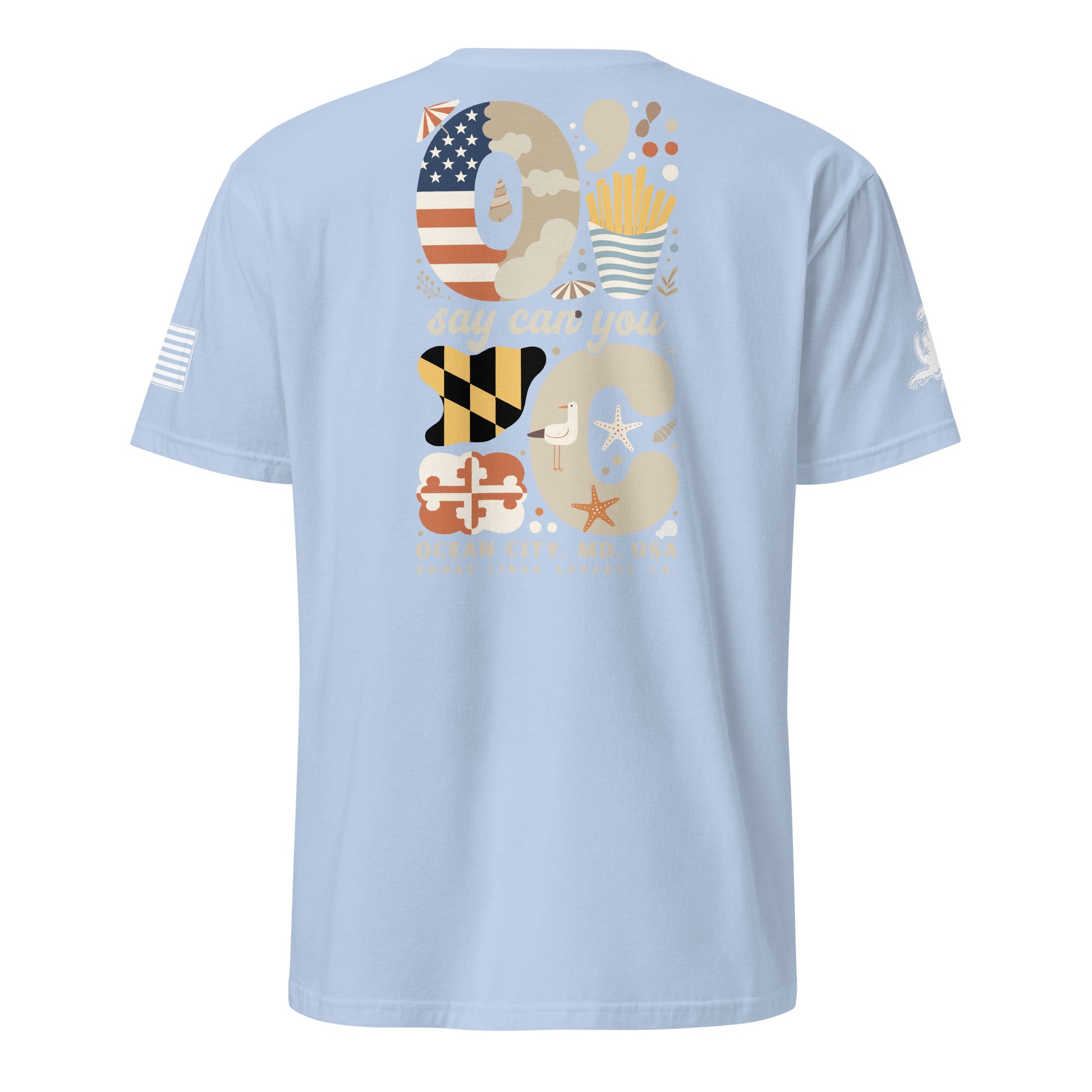 O Say Can You C | Short Sleeve P-lightblue-Shore Lines Apparel Co.™