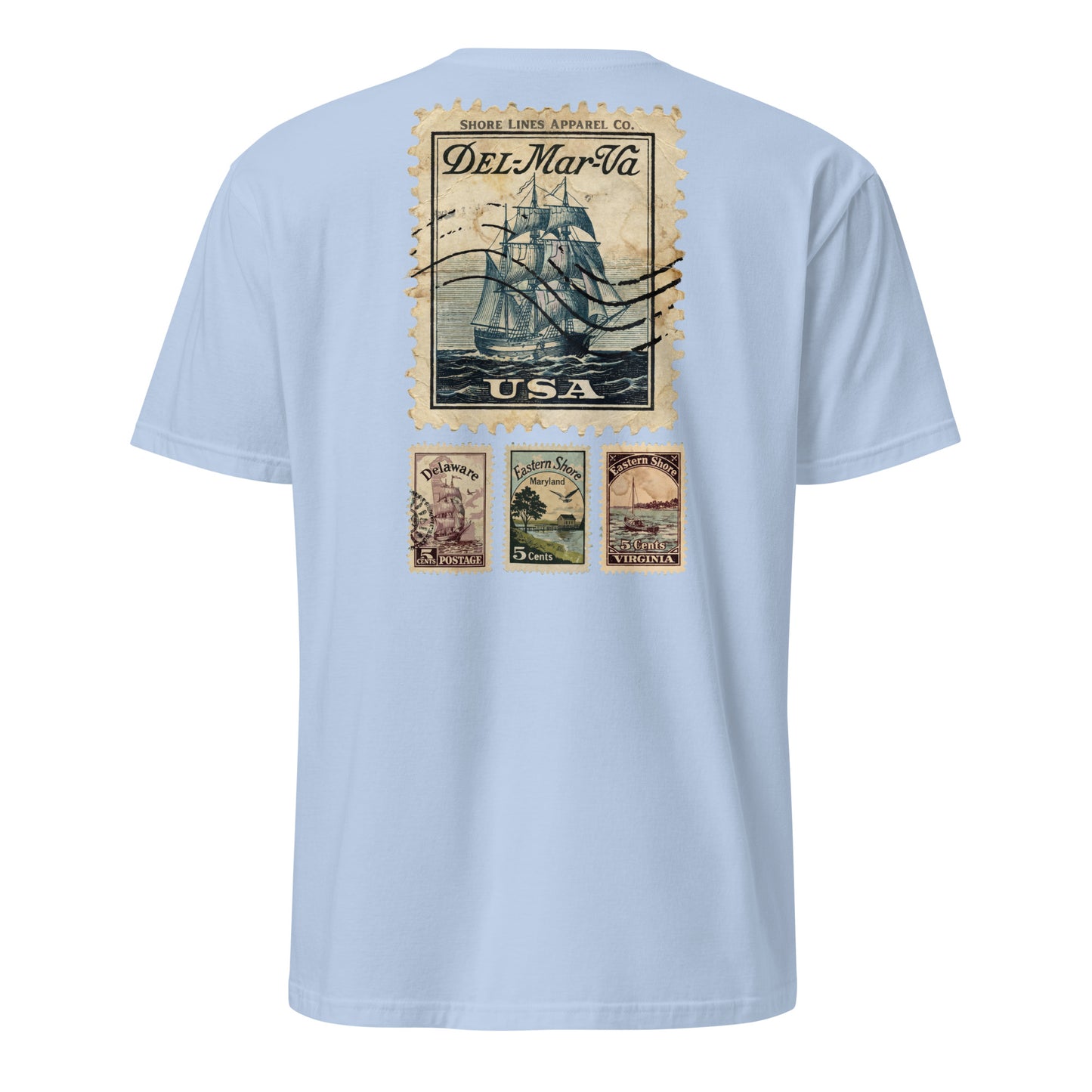 Stamps | Short Sleeve-lightblue-Shore Lines Apparel Co.™