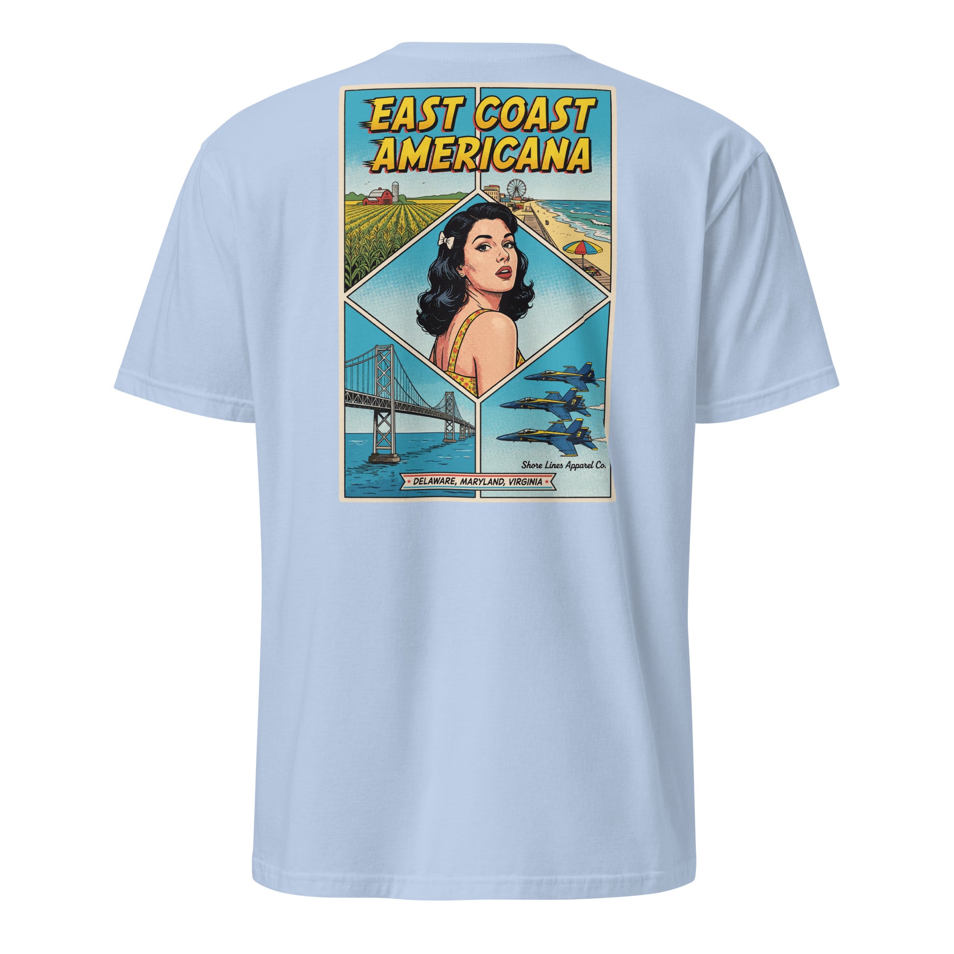 East Coast Americana | Short Sleeve-lightblue-Shore Lines Apparel Co.™