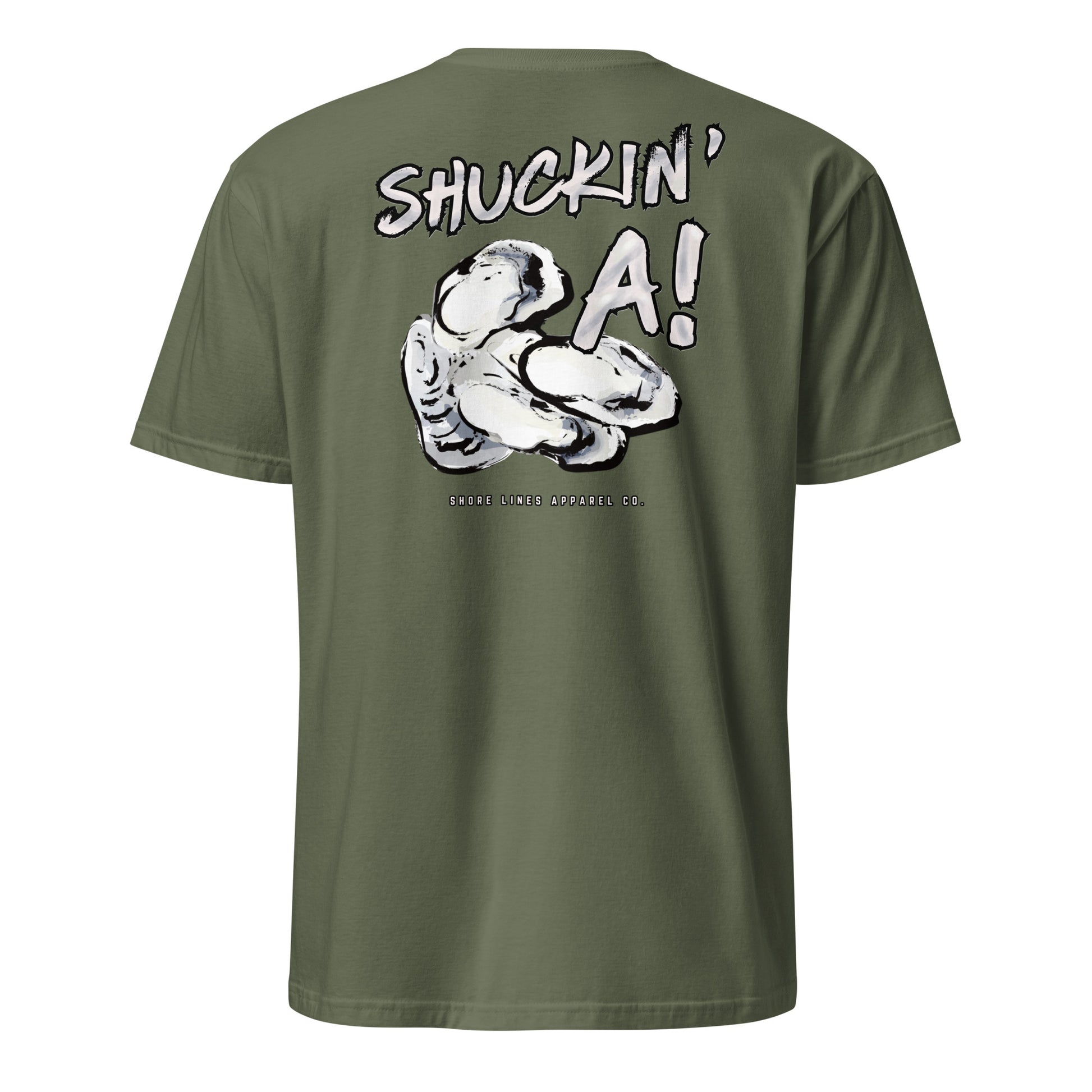 Shuckin A | Core SS-militarygreen-Shore Lines Apparel Co.