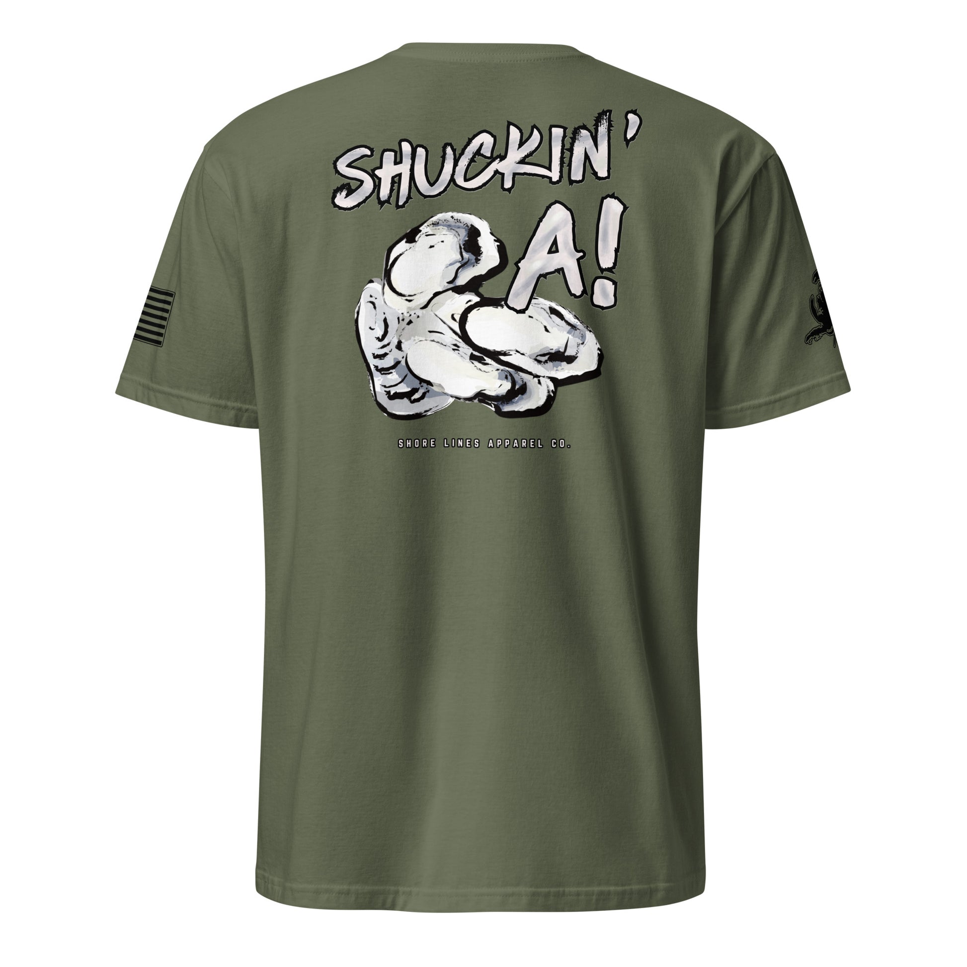 Shuckin A | Core SS P-militarygreen-Shore Lines Apparel Co.