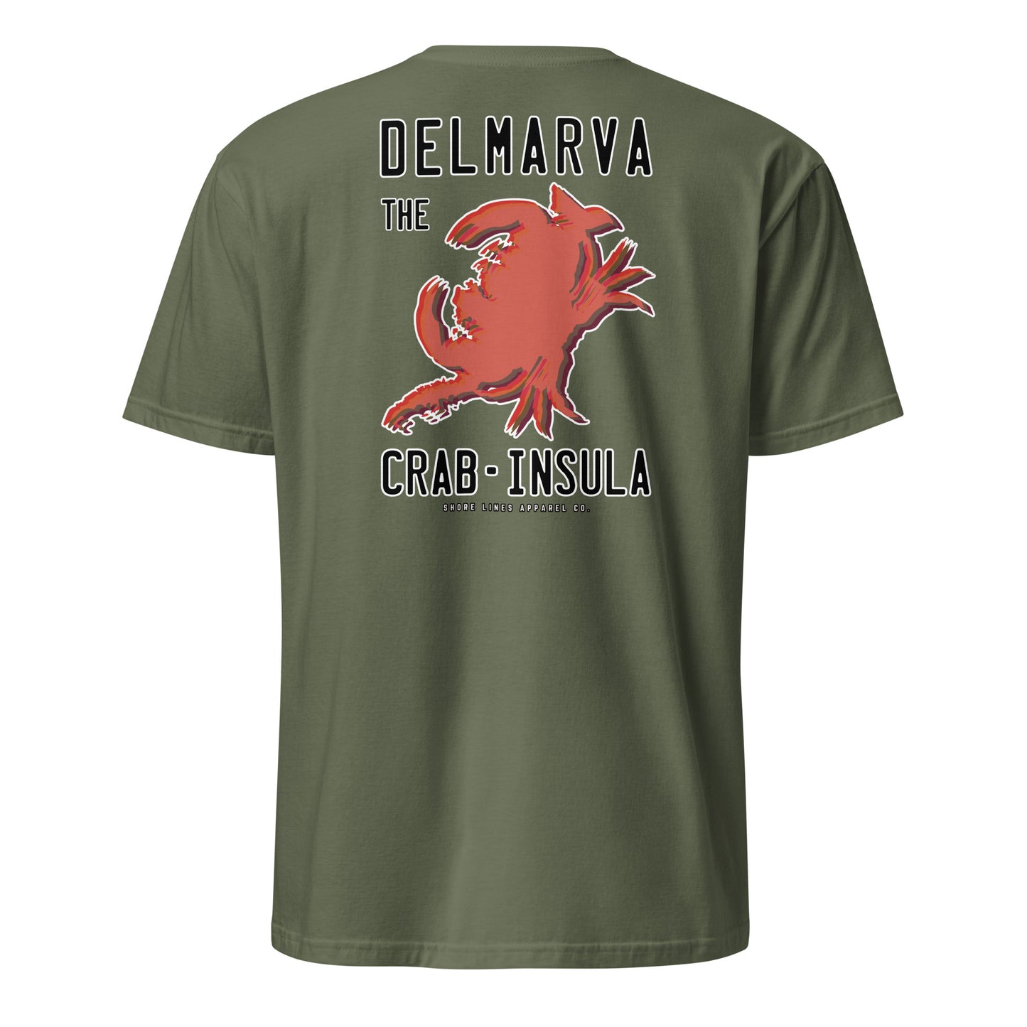 Crabinsula | SS-militarygreen-Shore Lines Apparel Co.