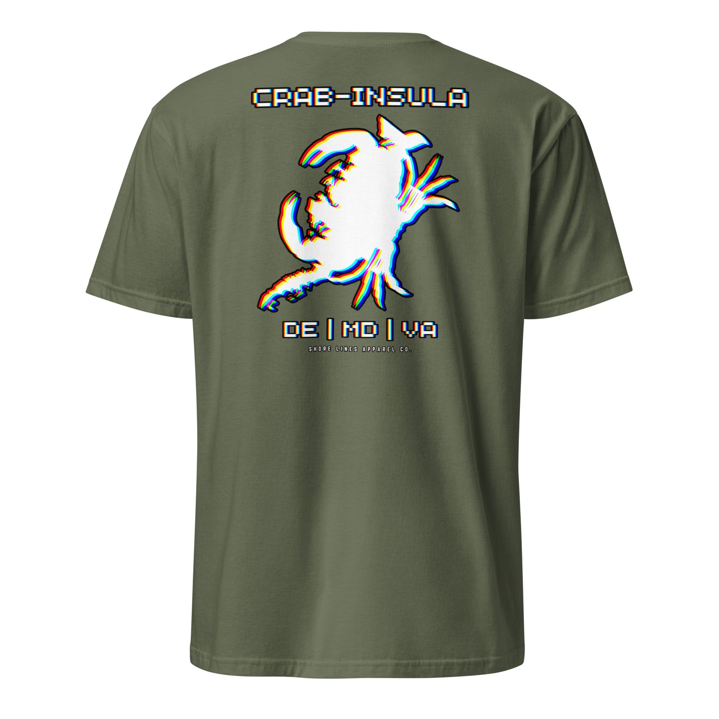 Crabinsula (Retro) | SS-militarygreen-Shore Lines Apparel Co.