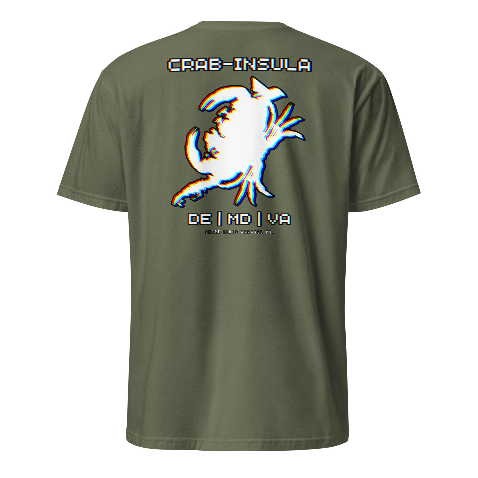 Crabinsula (Retro) | SS-militarygreen-Shore Lines Apparel Co.