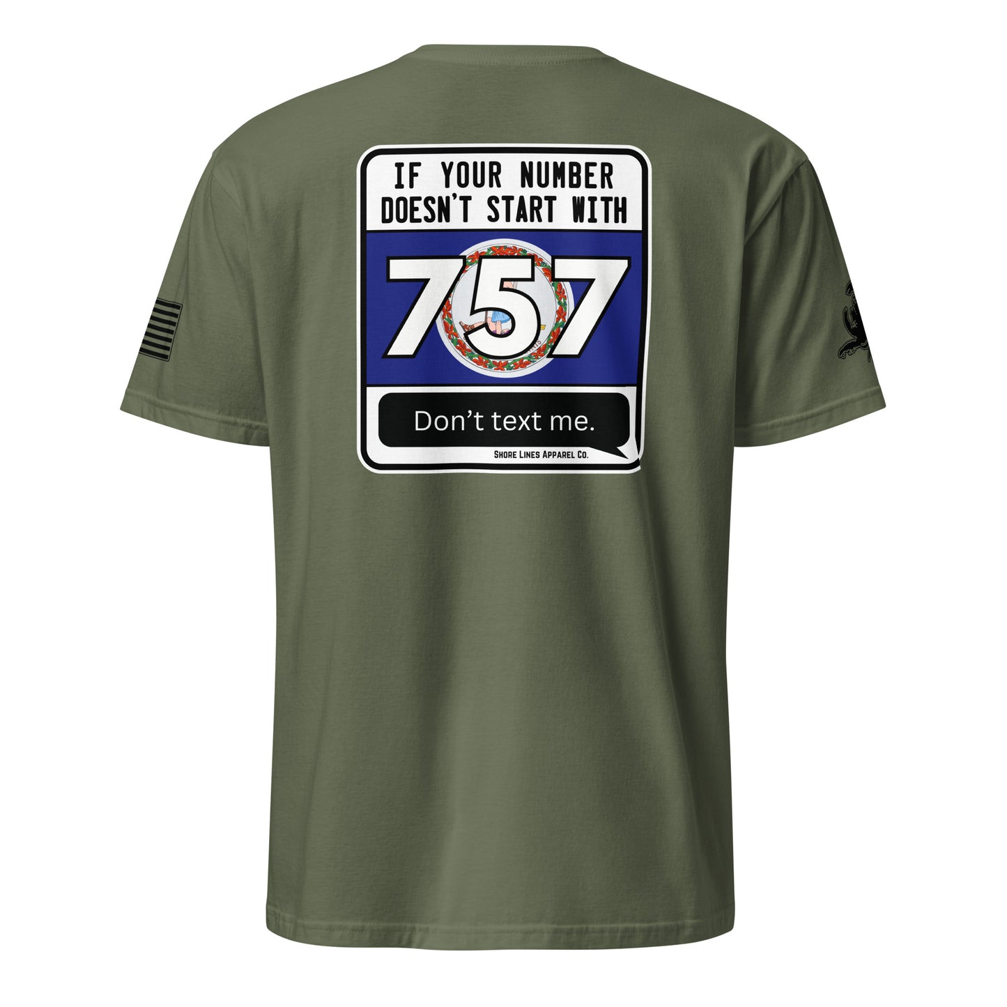 757 Area Code | SS P-militarygreen-Shore Lines Apparel Co.
