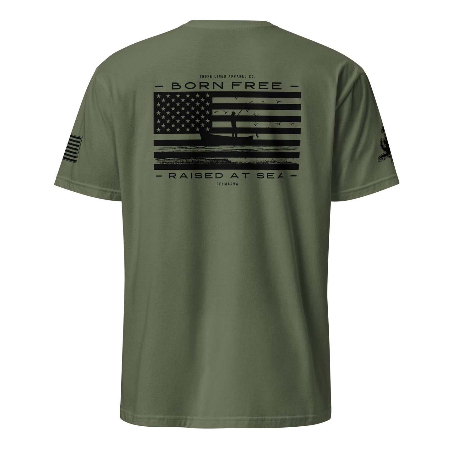 Born Free Raised at Sea | SS P-militarygreen-Shore Lines Apparel Co.