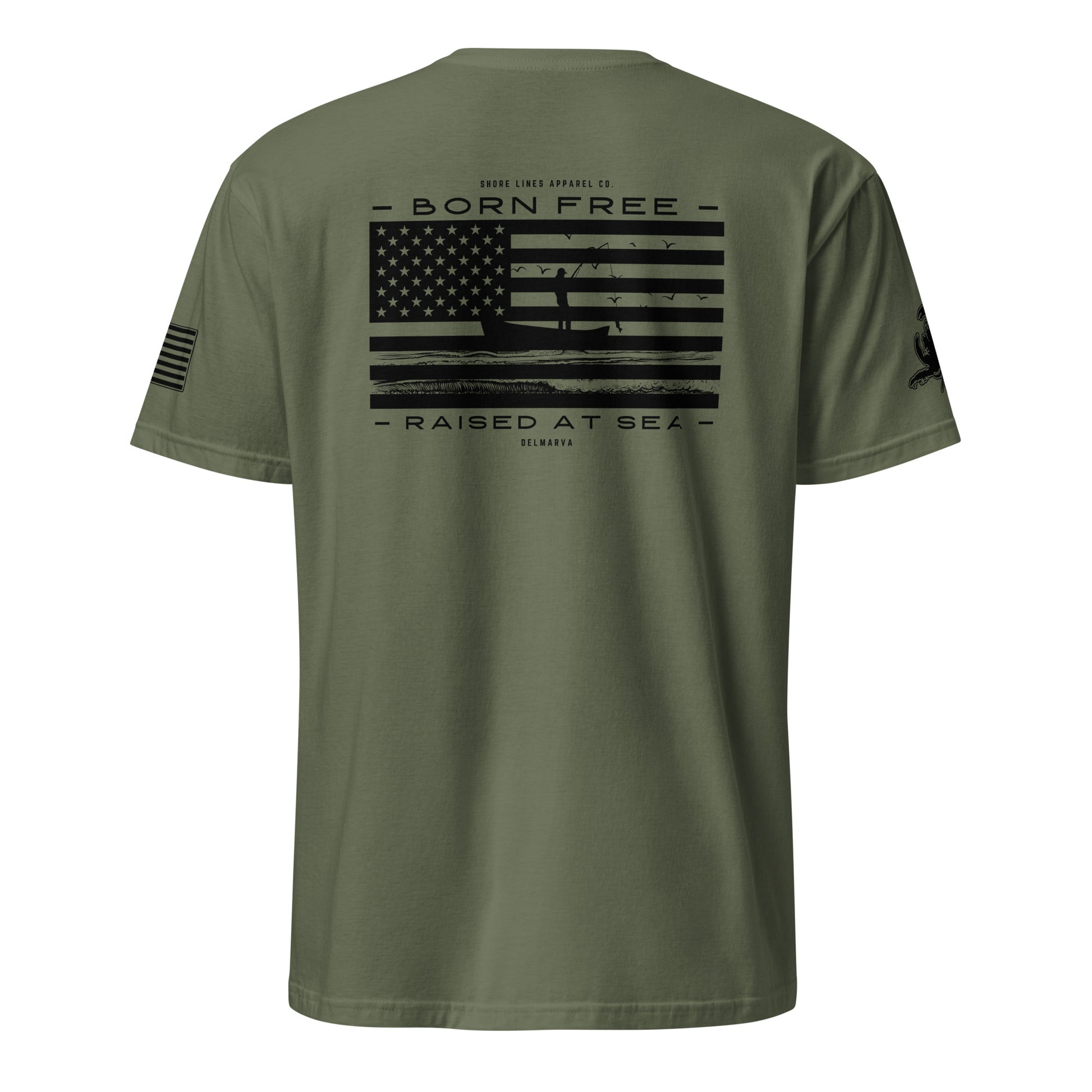 Born Free Raised at Sea | SS P-militarygreen-Shore Lines Apparel Co.