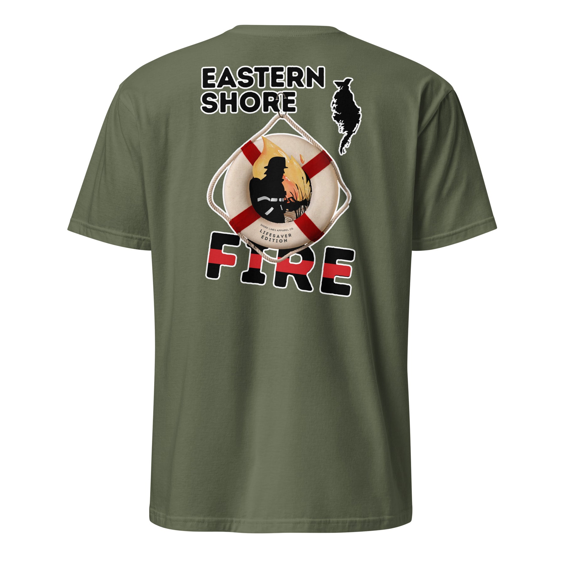 Fire | Lifesaver Edition | Short Sleeve-militarygreen-Shore Lines Apparel Co.