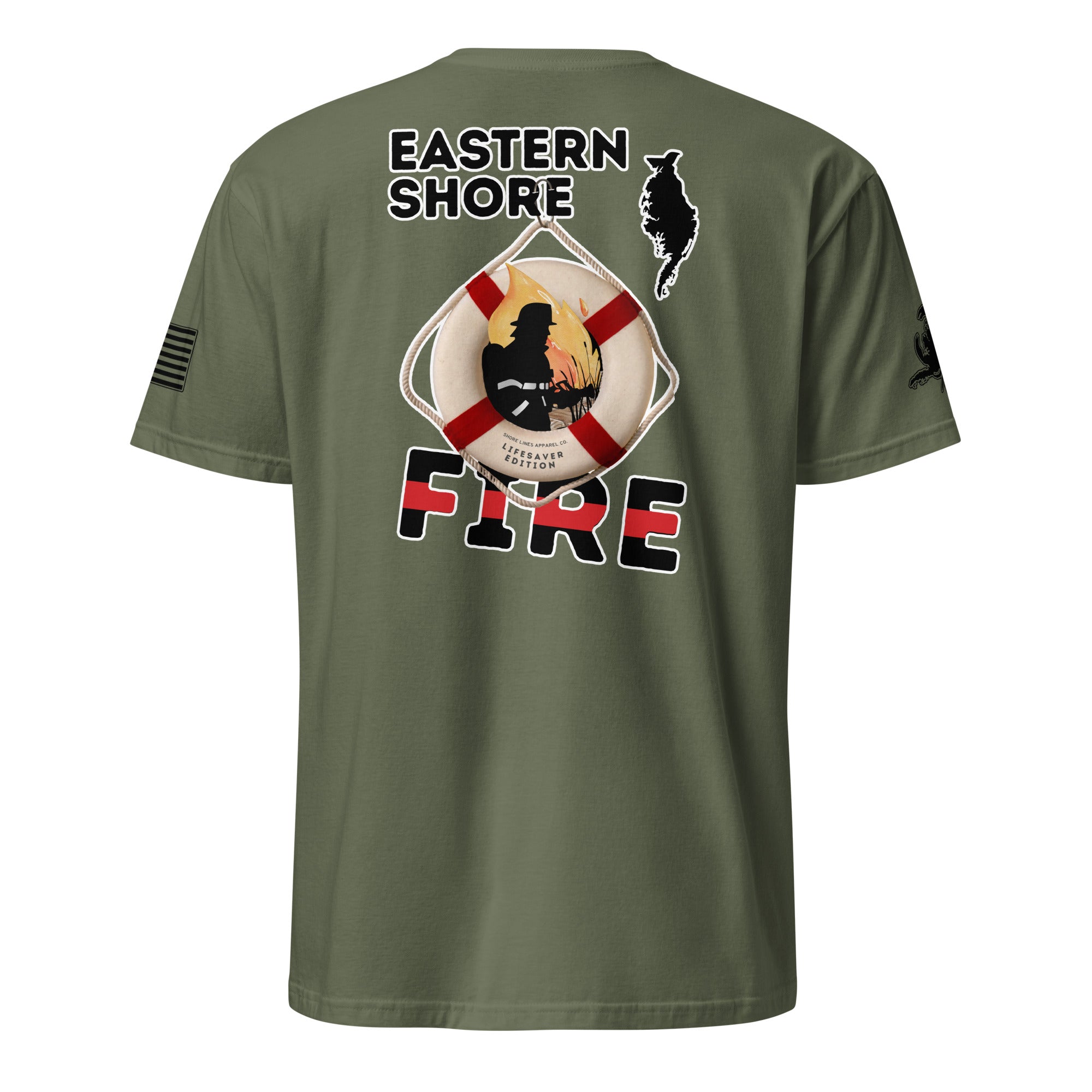 Fire | Lifesaver Edition | Short Sleeve P-militarygreen-Shore Lines Apparel Co.