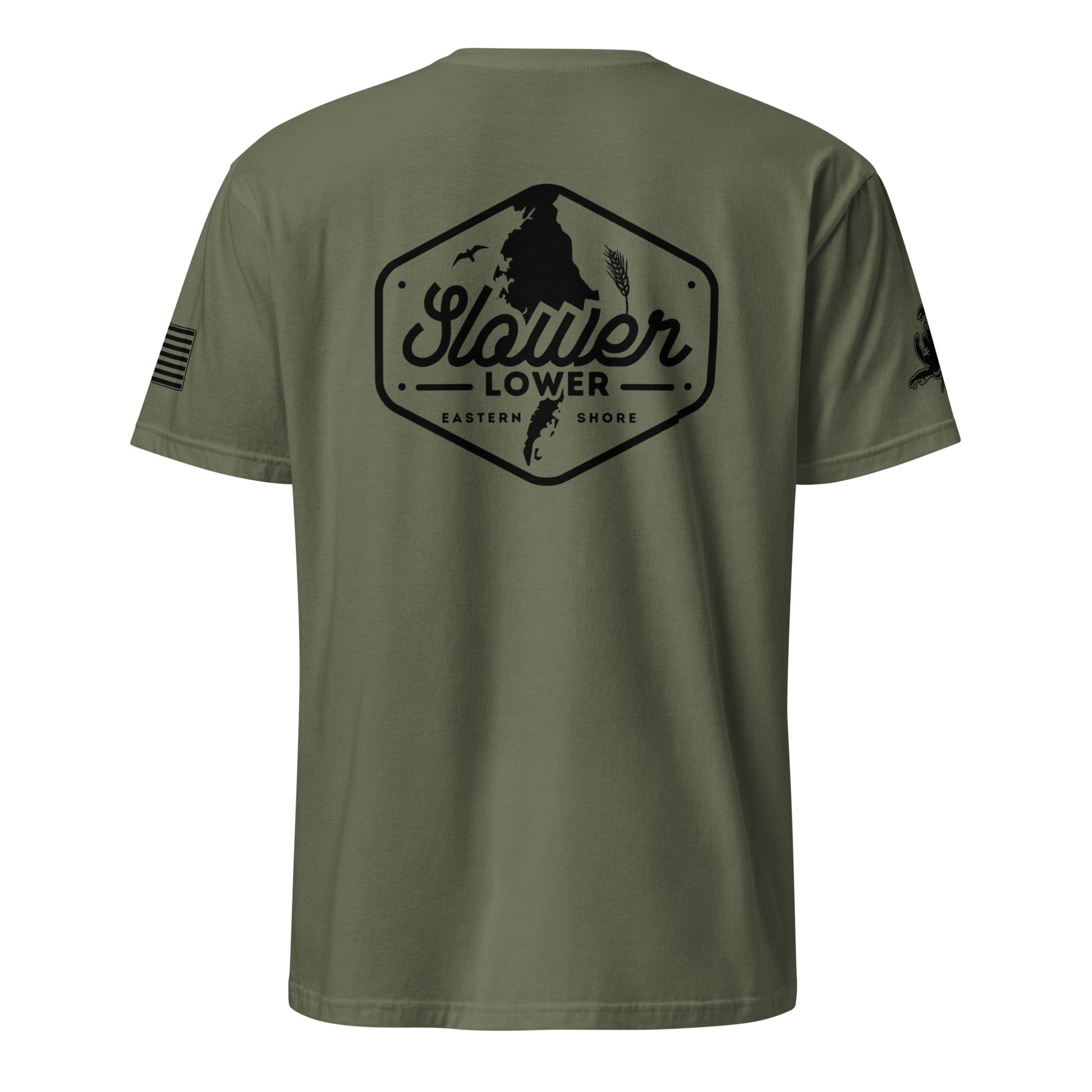 Slower Lower | Short Sleeve P-militarygreen-Shore Lines Apparel Co.™