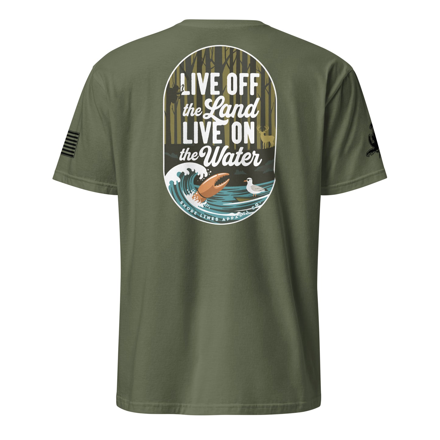 Live Off the Land | Short Sleeve P-militarygreen-Shore Lines Apparel Co.™