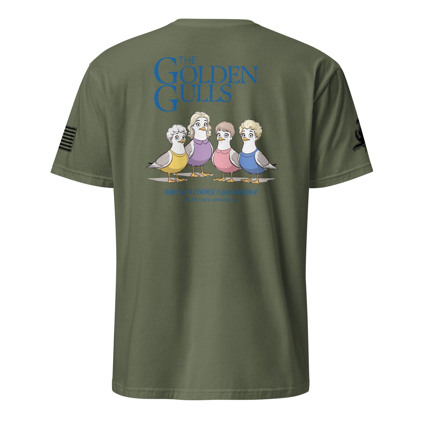 The Golden Gulls | Short Sleeve P-militarygreen-Shore Lines Apparel Co.™