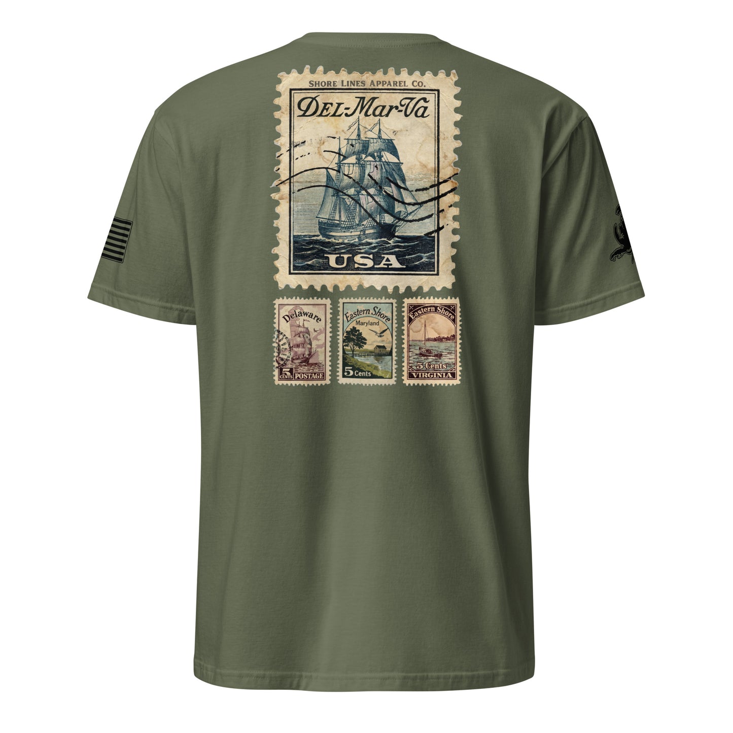 Stamps | Short Sleeve P-militarygreen-Shore Lines Apparel Co.™