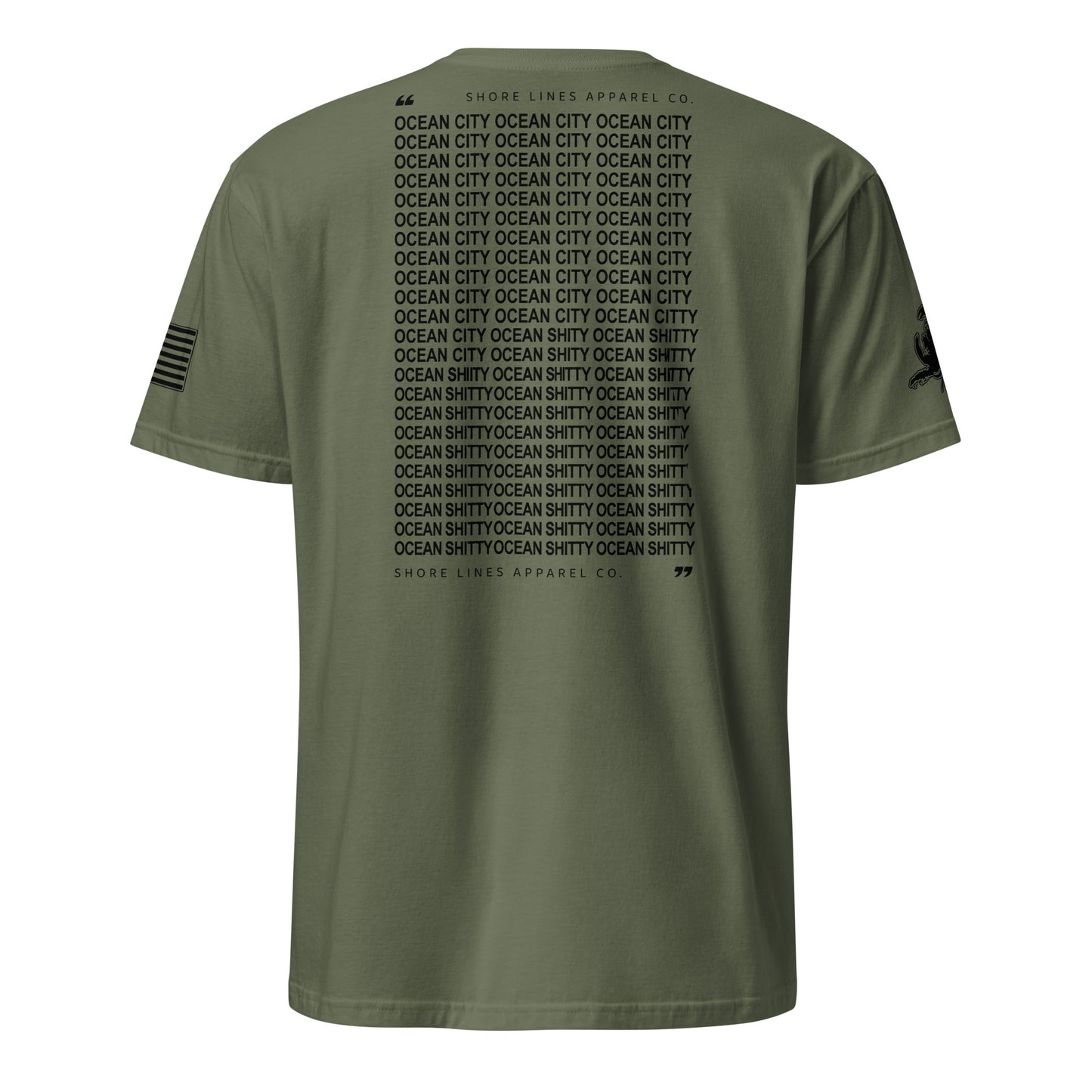 Ocean Shitty | Short Sleeve P-militarygreen-Shore Lines Apparel Co.™