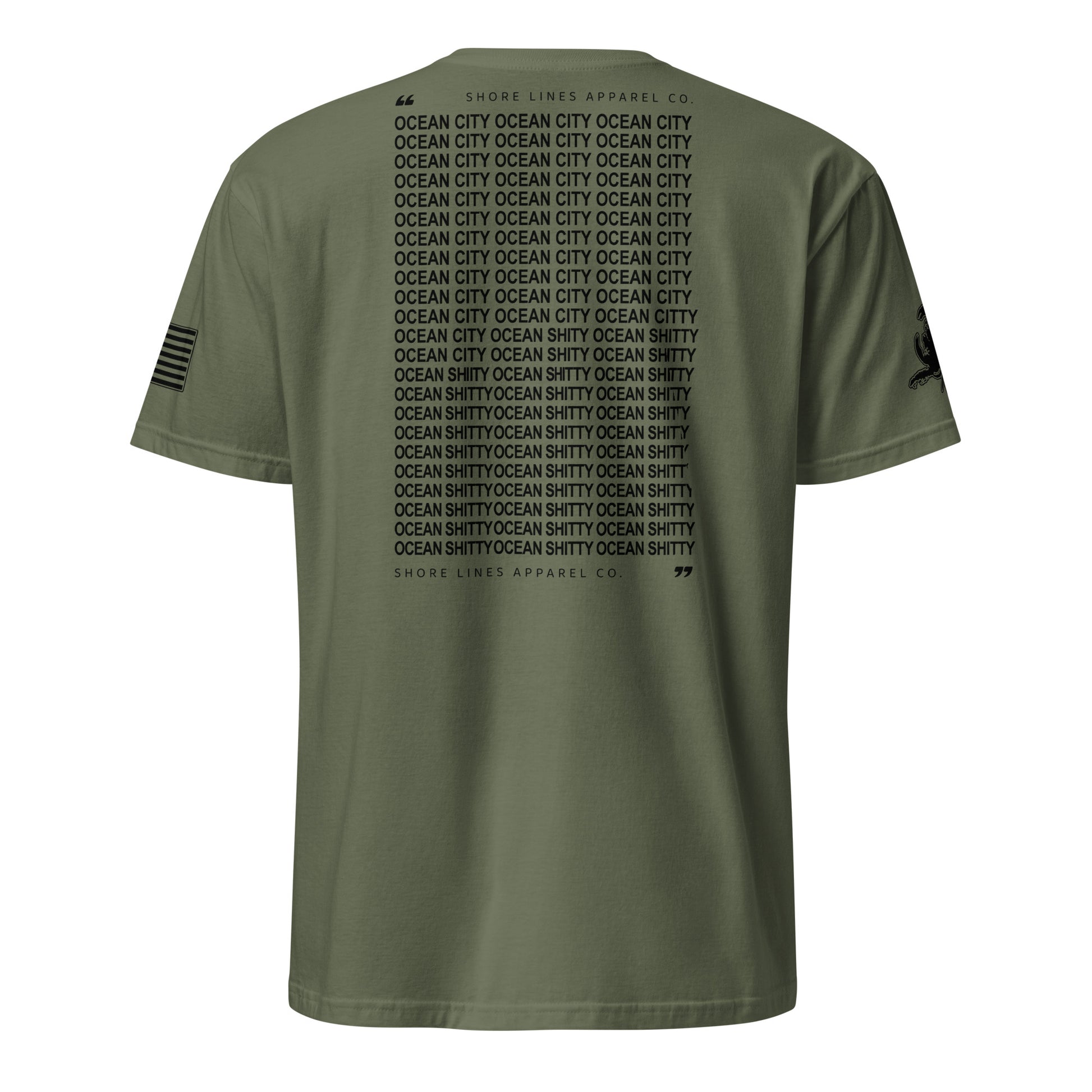 Ocean Shitty | Short Sleeve P-militarygreen-Shore Lines Apparel Co.™