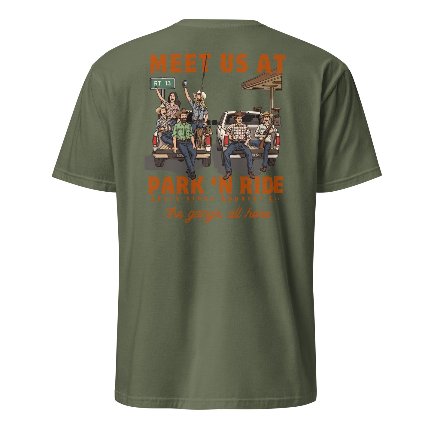 Park N Ride | Short Sleeve-militarygreen-Shore Lines Apparel Co.™
