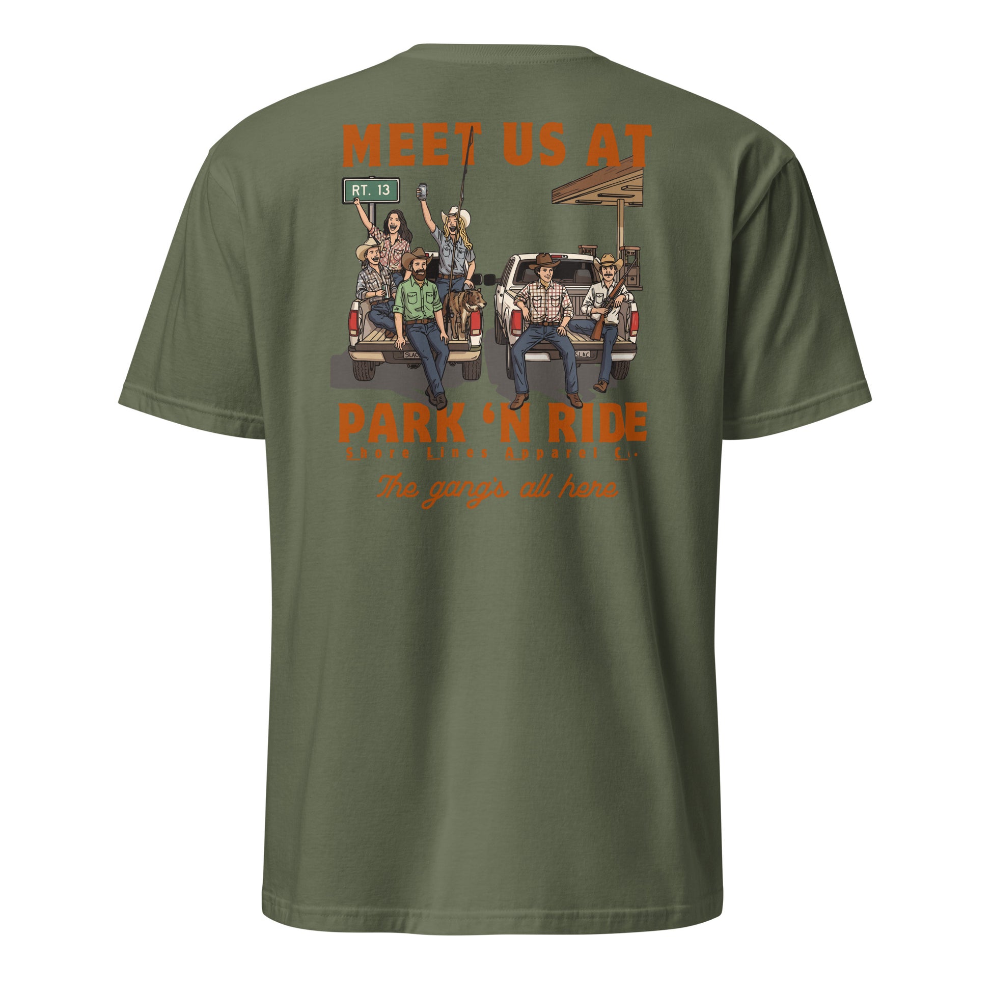 Park N Ride | Short Sleeve-militarygreen-Shore Lines Apparel Co.™
