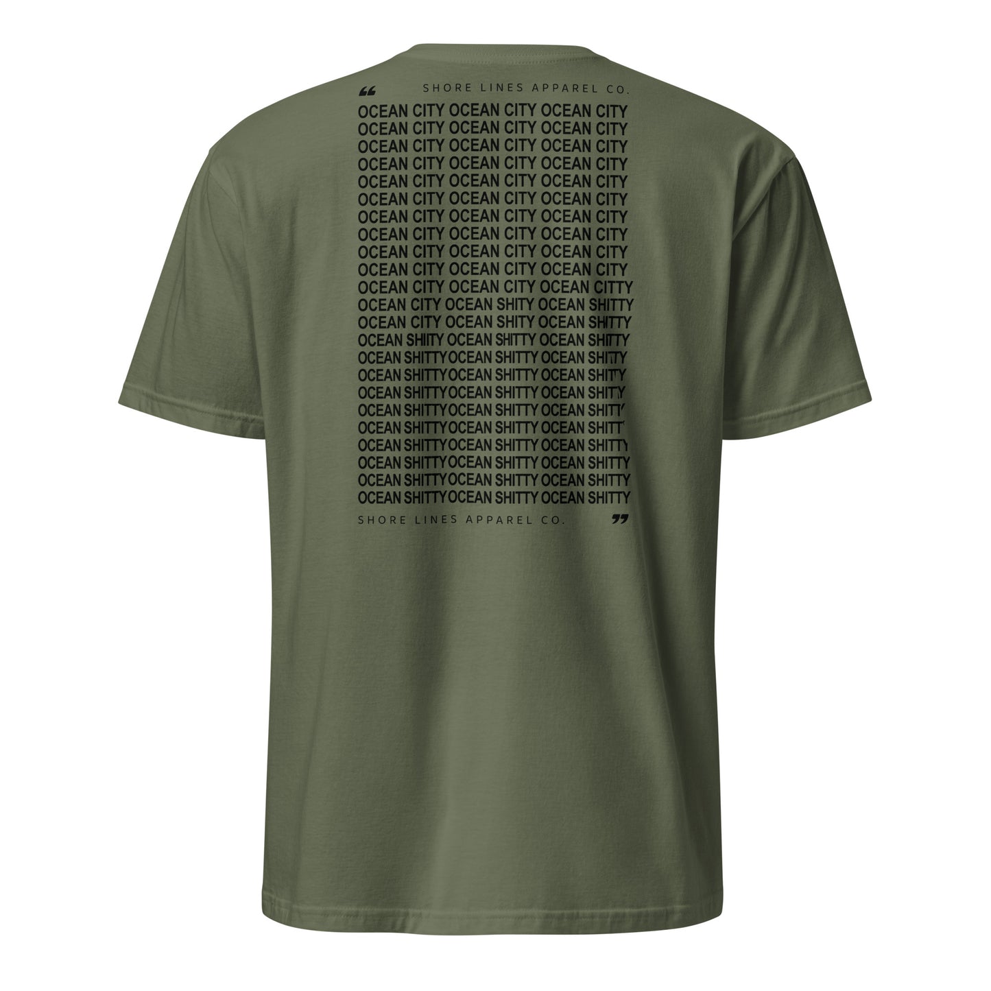 Ocean Shitty | Short Sleeve-militarygreen-Shore Lines Apparel Co.™