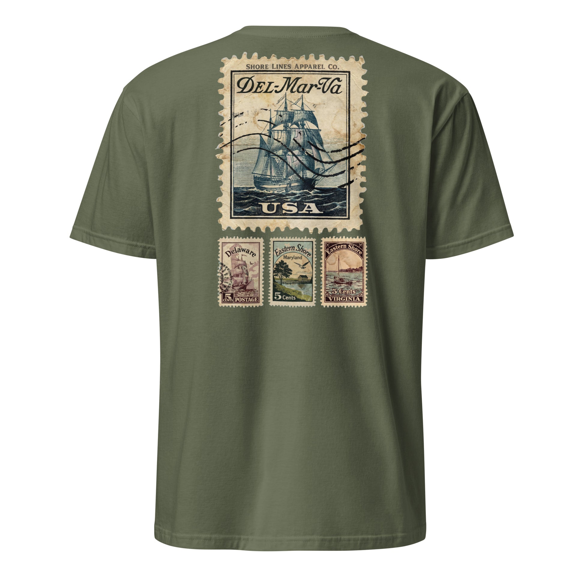 Stamps | Short Sleeve-militarygreen-Shore Lines Apparel Co.™