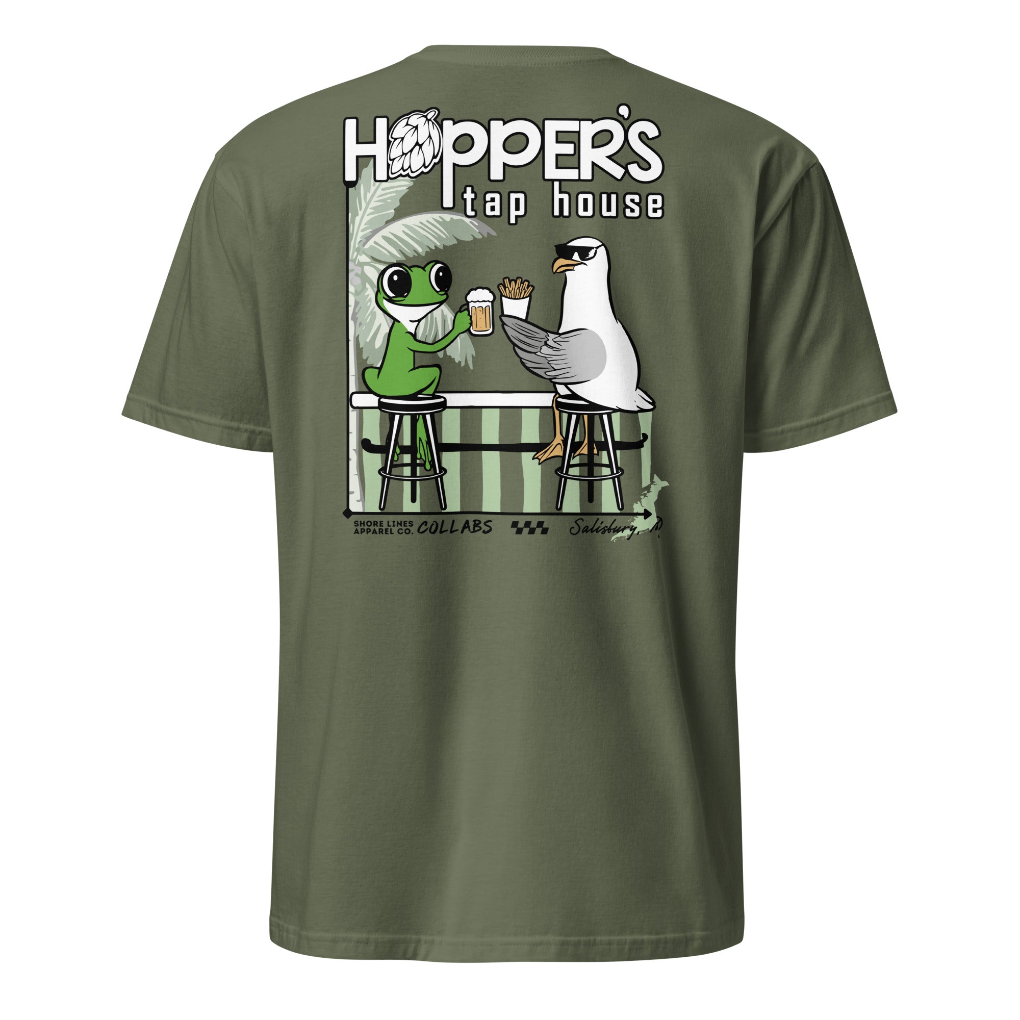 Hoppers Collab | Short Sleeve-militarygreen-Shore Lines Apparel Co.™