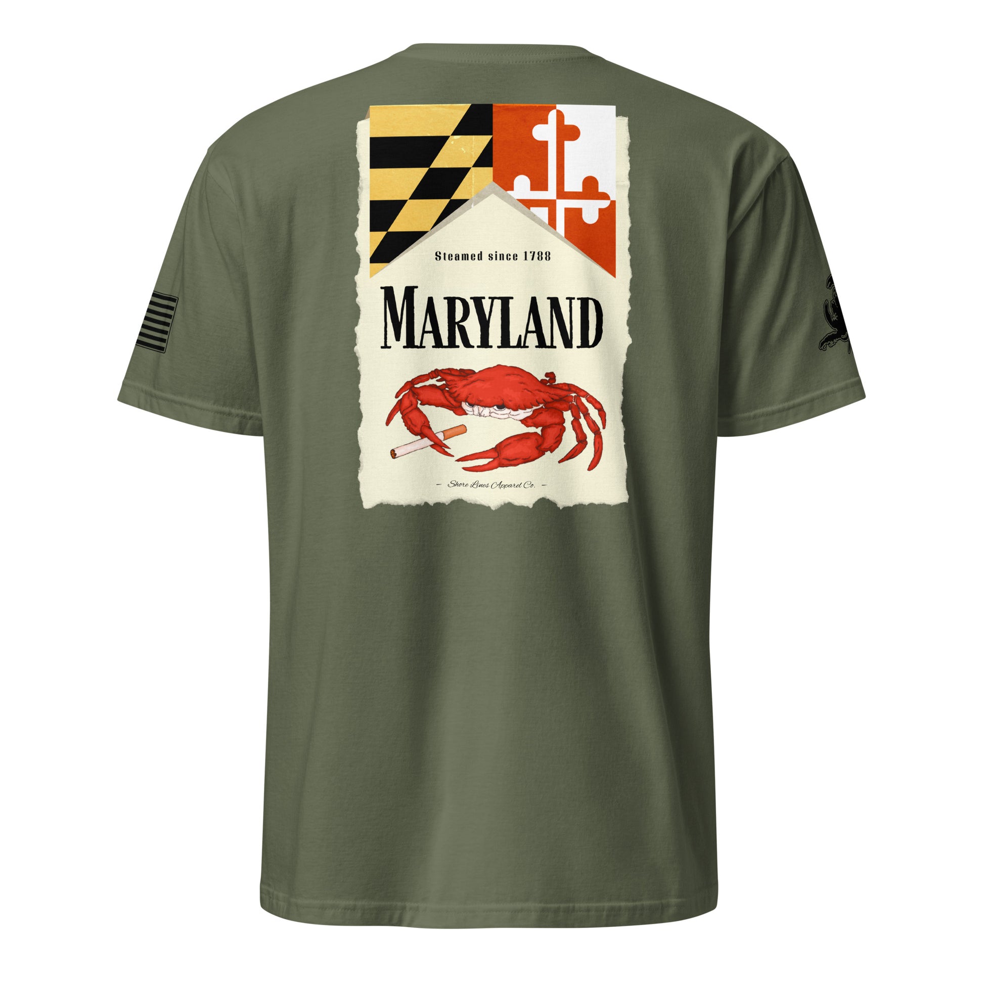 Maryland | Short Sleeve P-militarygreen-Shore Lines Apparel Co.™