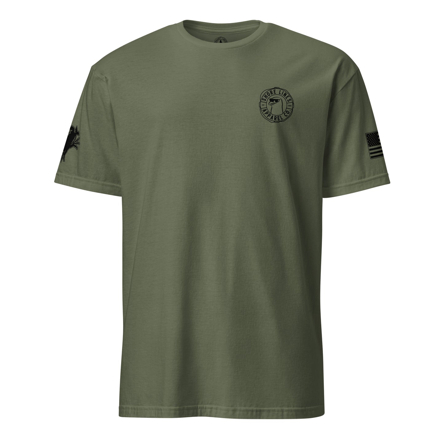 Look What the Crab Dragged In | Short Sleeve P-militarygreen-Shore Lines Apparel Co.™