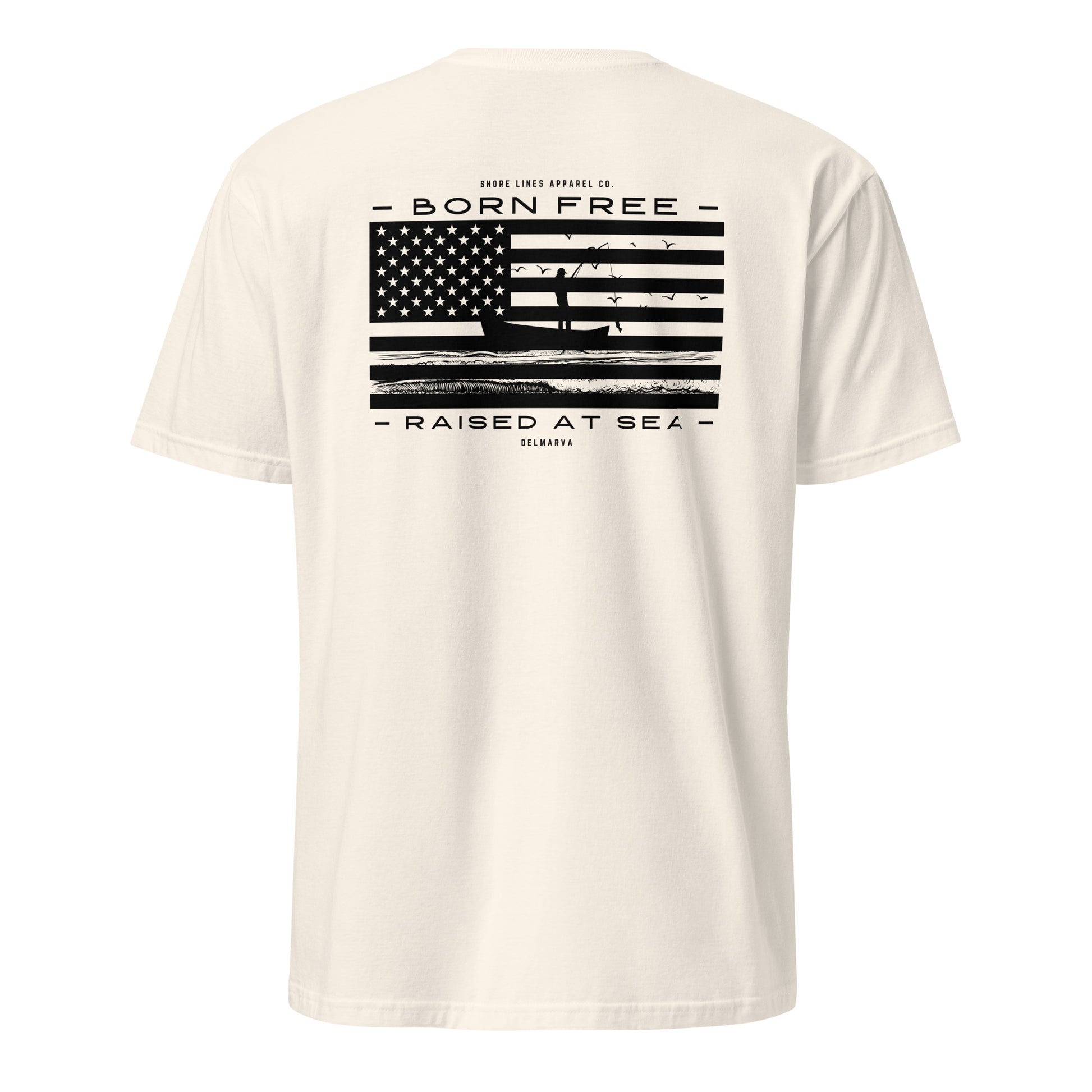 Born Free Raised at Sea | Short Sleeve-natural-Shore Lines Apparel Co.