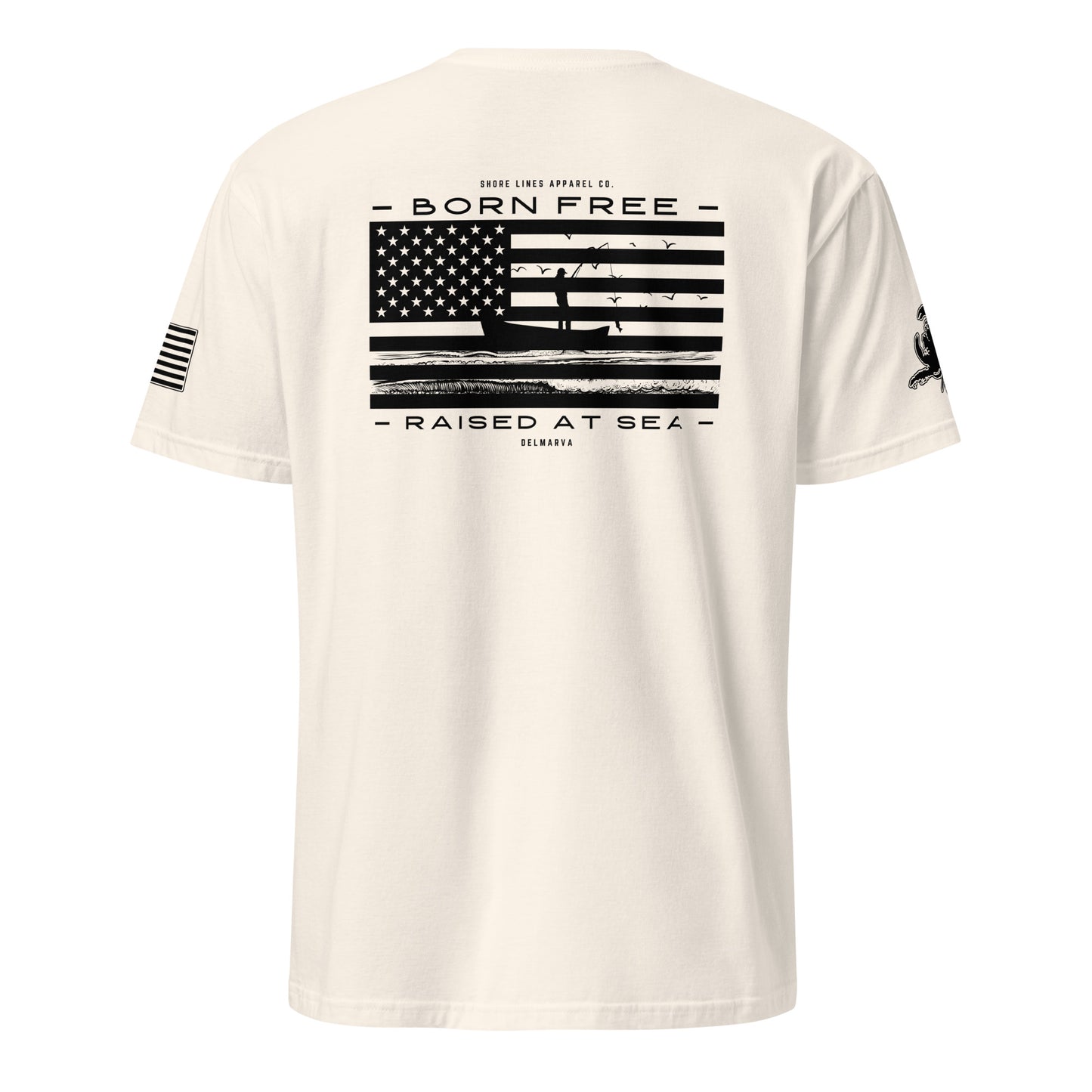 Born Free Raised at Sea | Short Sleeve P-natural-Shore Lines Apparel Co.