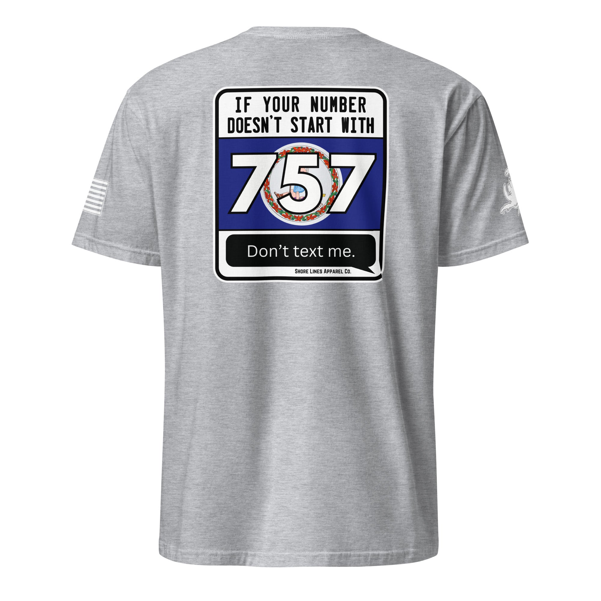 757 Area Code | Short Sleeve P-sportgrey-Shore Lines Apparel Co.