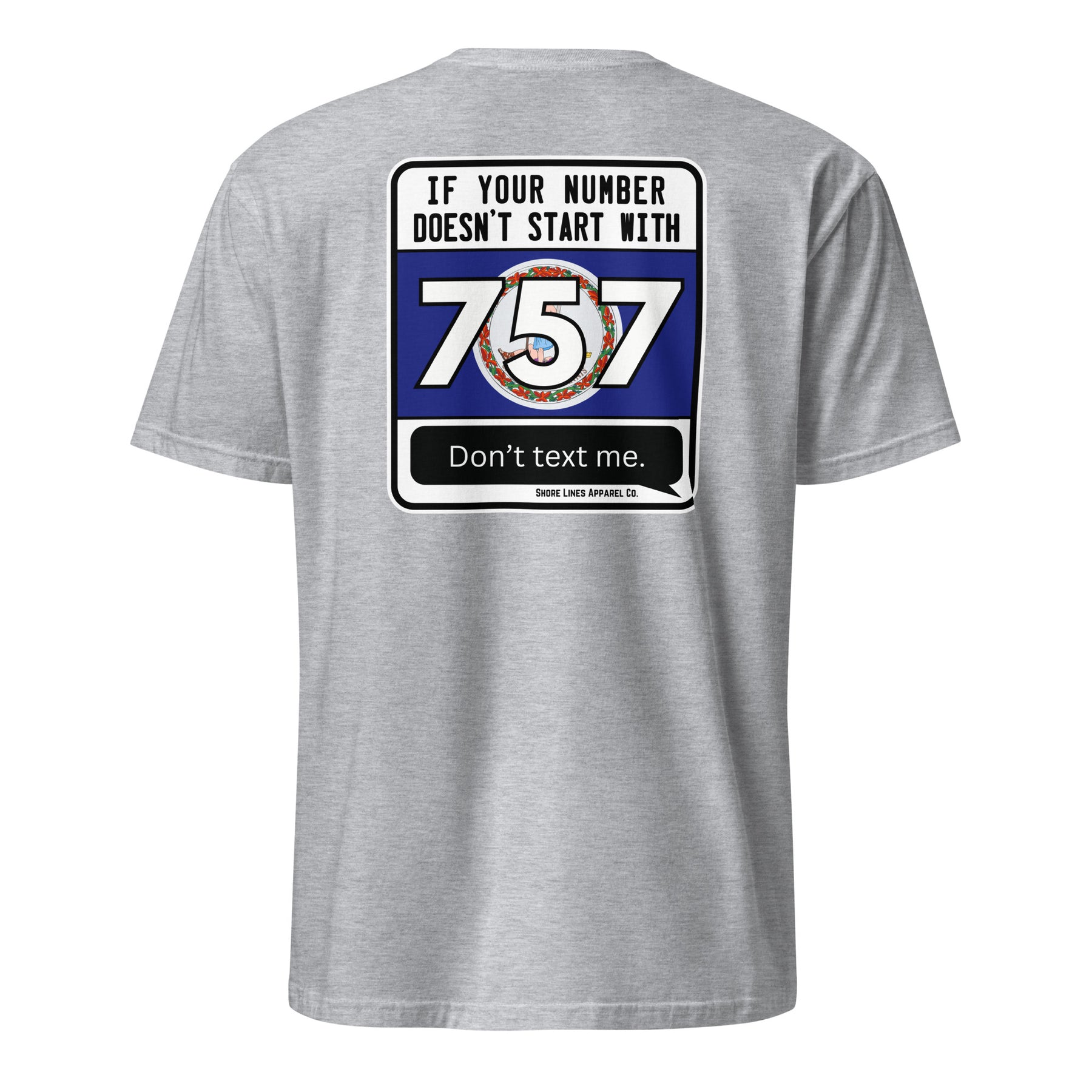 757 Area Code | Short Sleeve-sportgrey-Shore Lines Apparel Co.