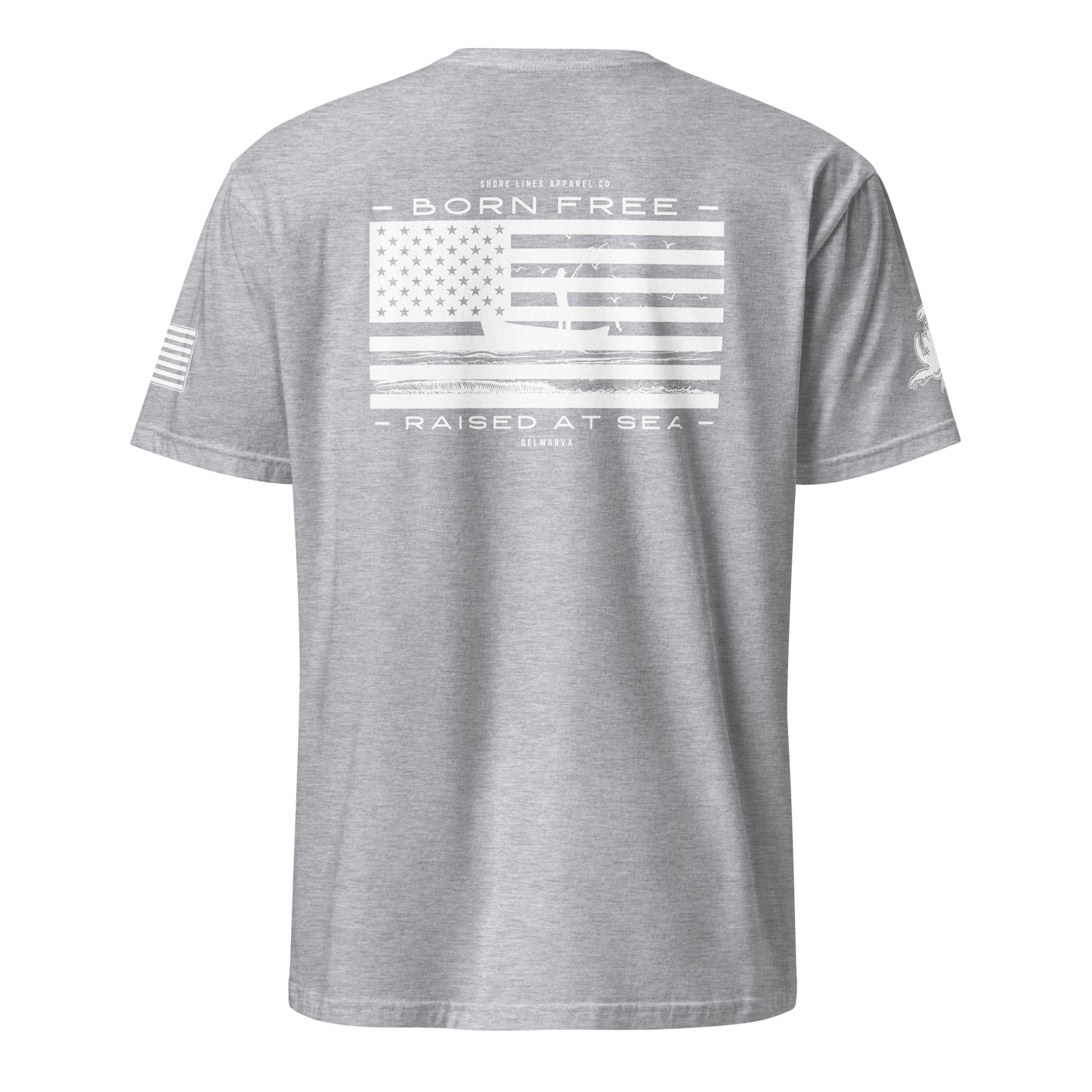 Born Free Raised at Sea | SS P-sportgrey-Shore Lines Apparel Co.
