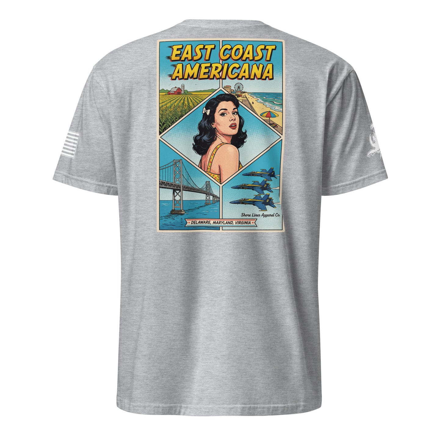 East Coast Americana | Short Sleeve P-sportgrey-Shore Lines Apparel Co.™