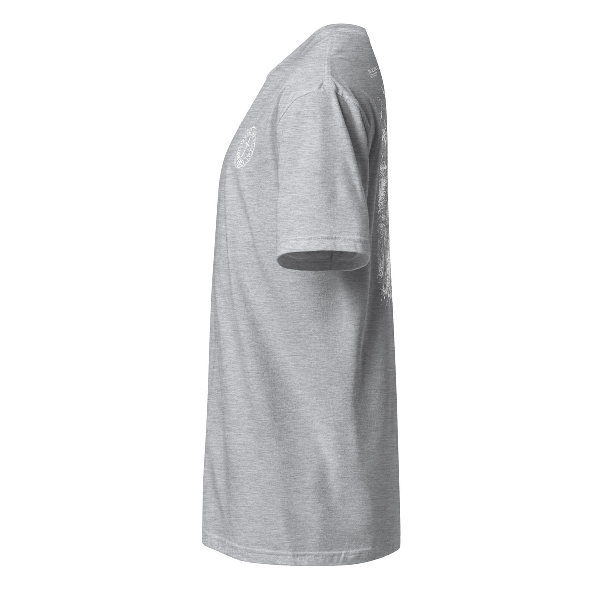 Be Still short sleeve tee in Sport Grey, side view by Shore Lines Apparel Co.