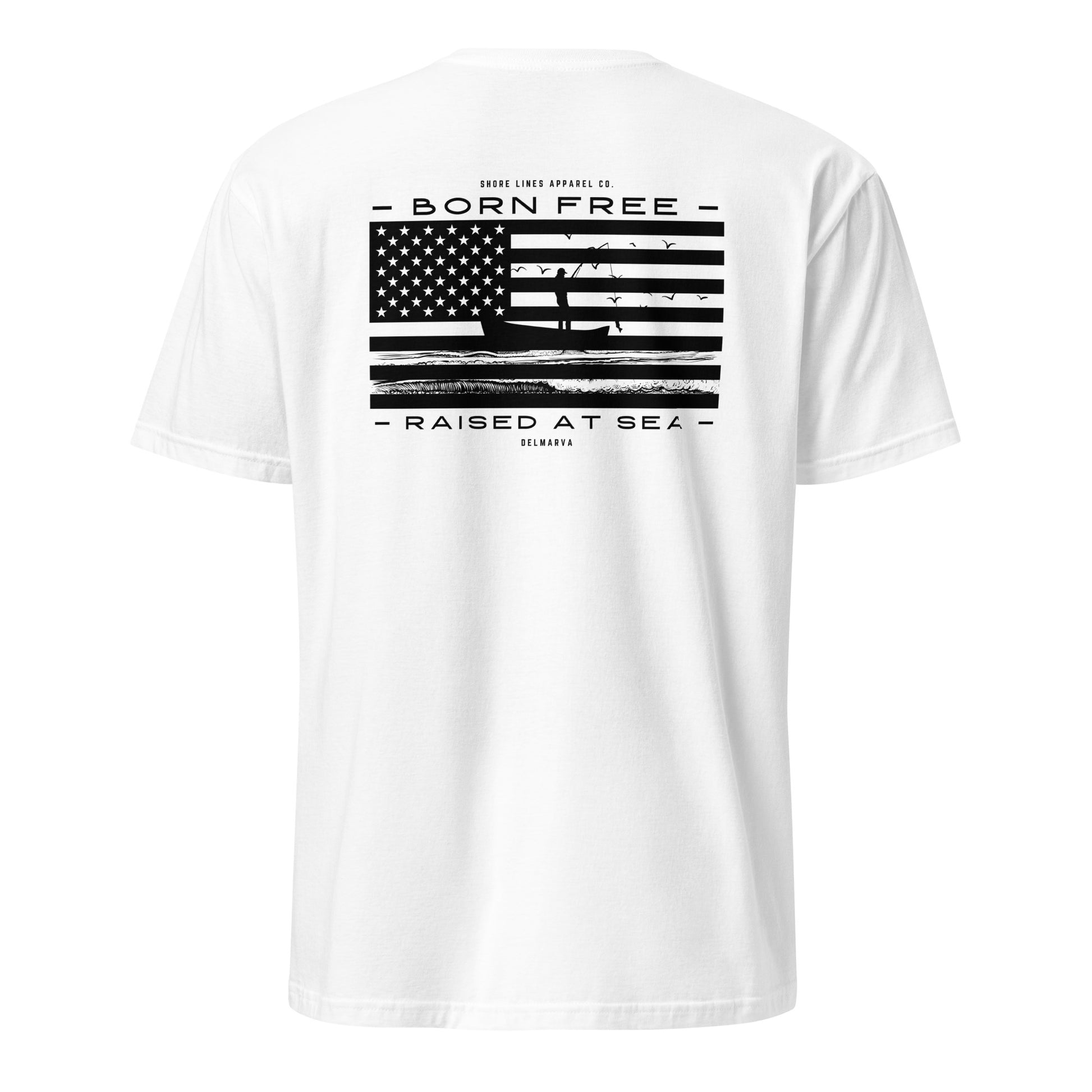 Born Free Raised at Sea | Short Sleeve-white-Shore Lines Apparel Co.